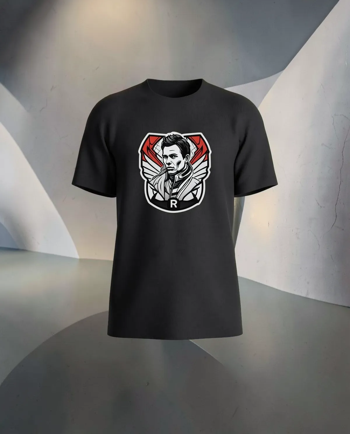 Black Unisex T-Shirt with Bold Abstract Design 59
