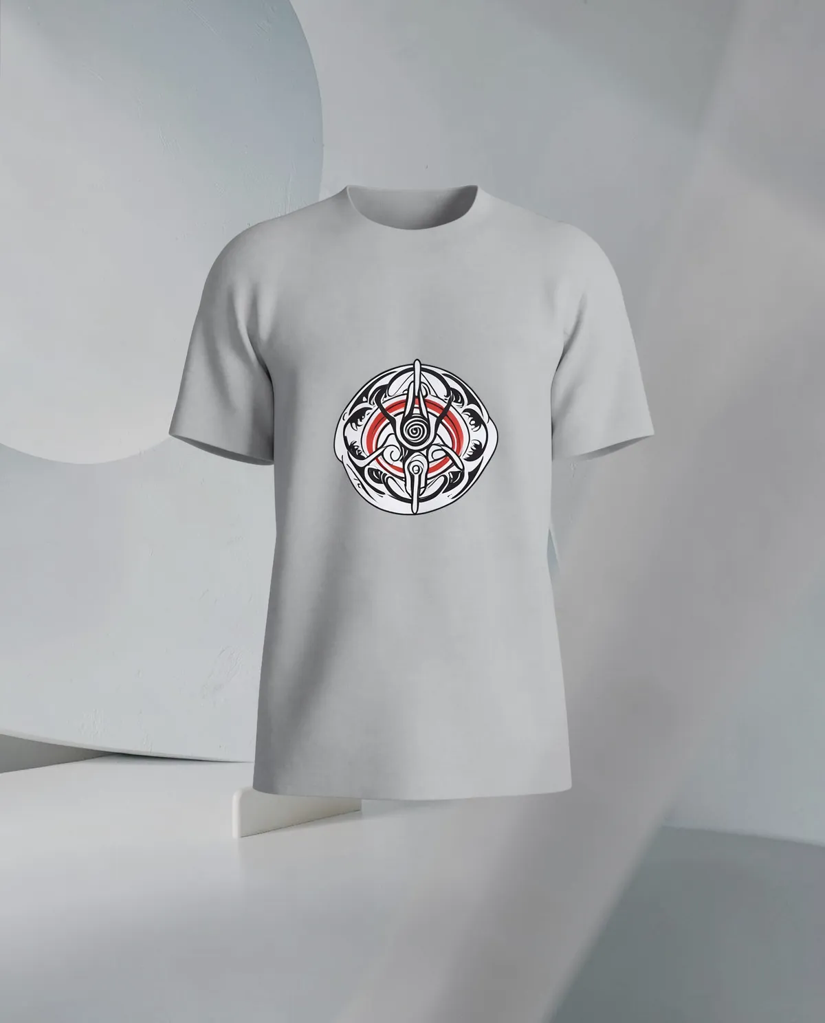 Grey T-Shirt with Bold Graphic Design 59