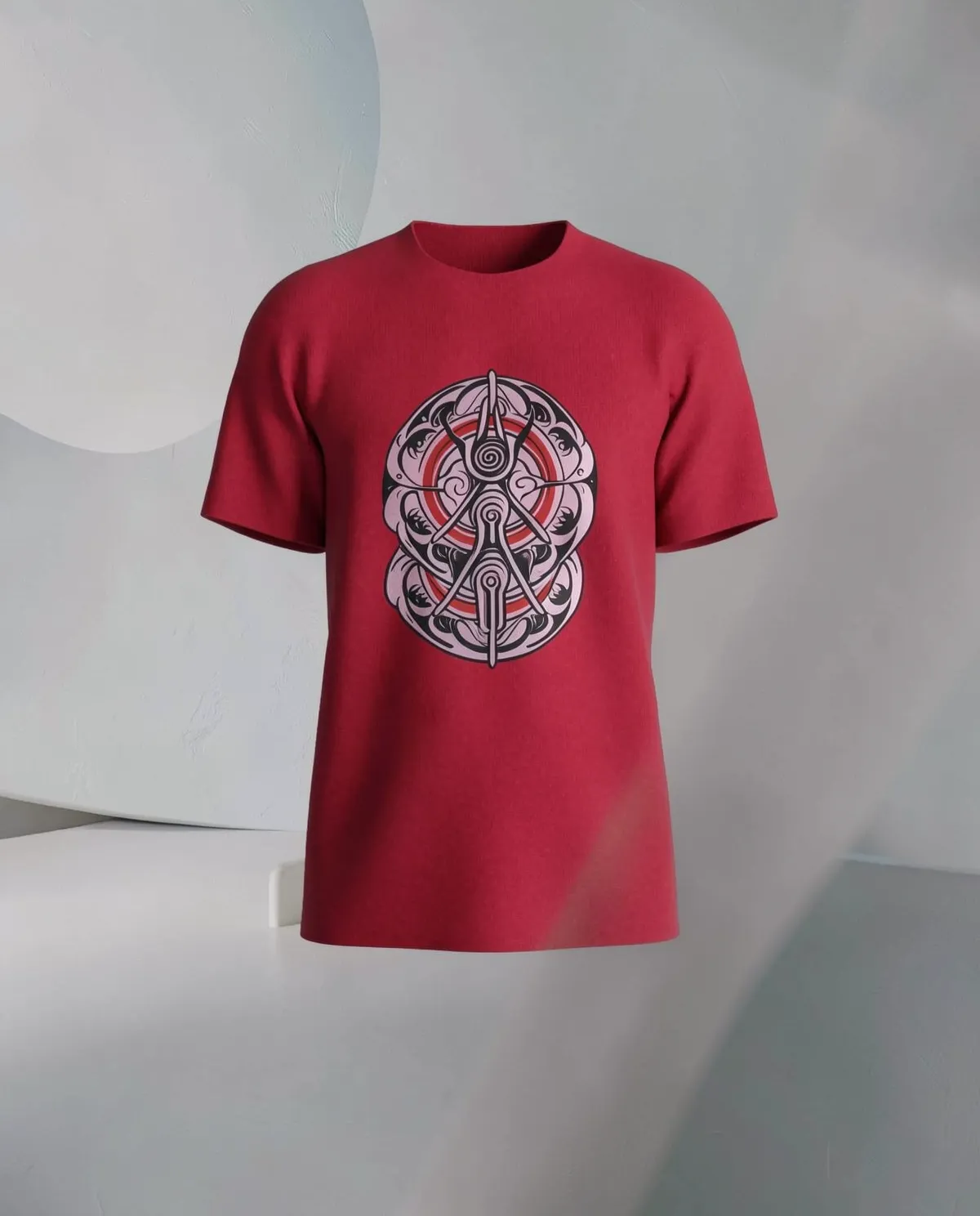 Red T-Shirt with Bold Graphic Design 59