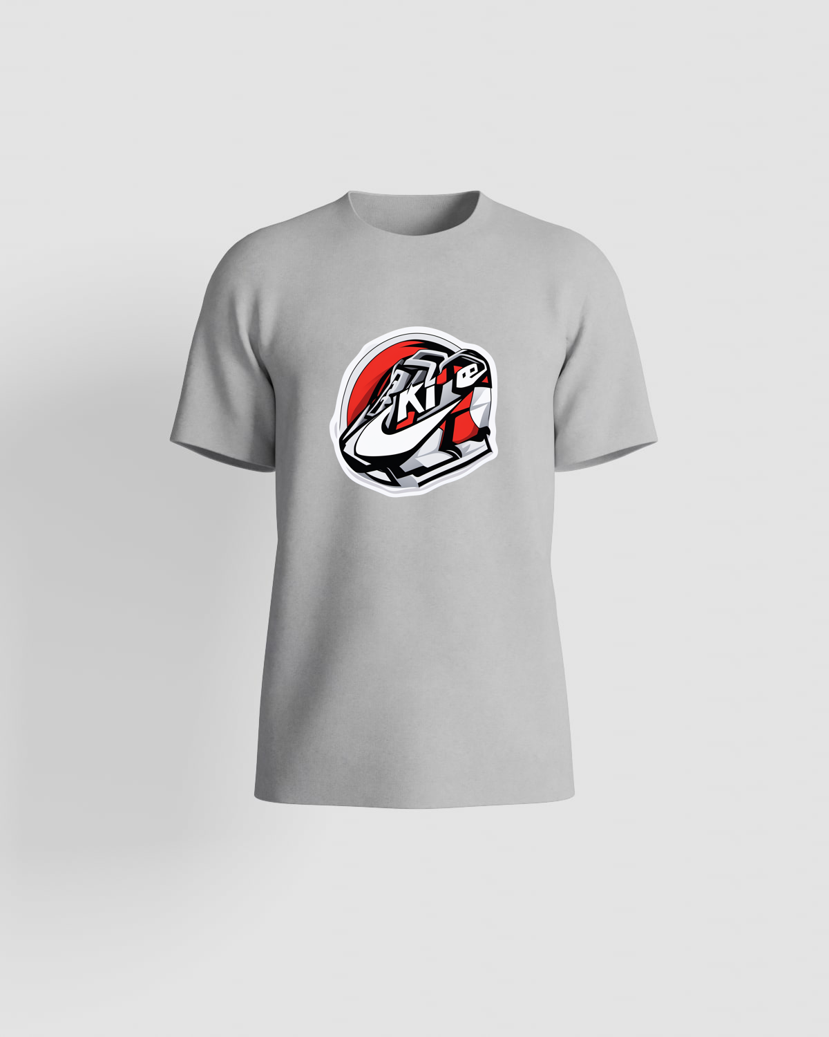 Grey Eco‑Sustainable T Shirt with Minimalist Design 59