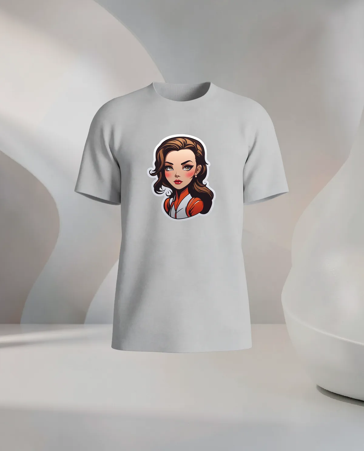 Grey T-Shirt with Minimalist Logo Print 59