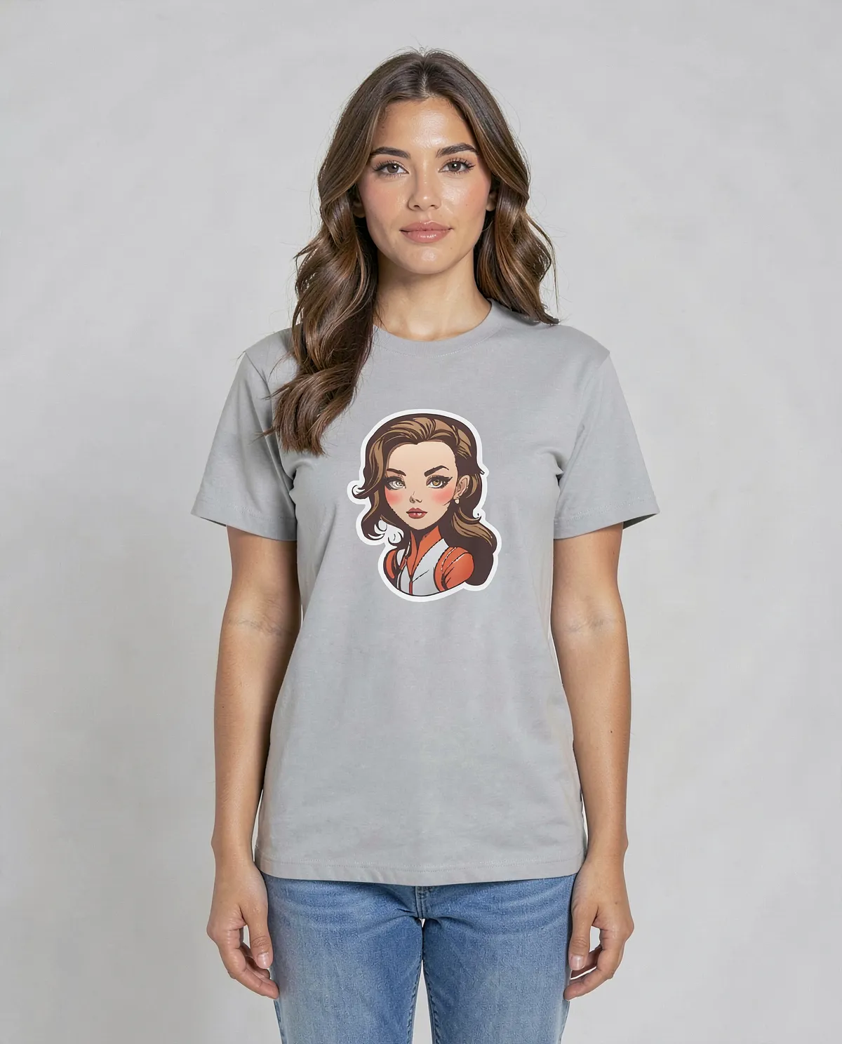 Grey T-Shirt with Minimalist Logo Print 0