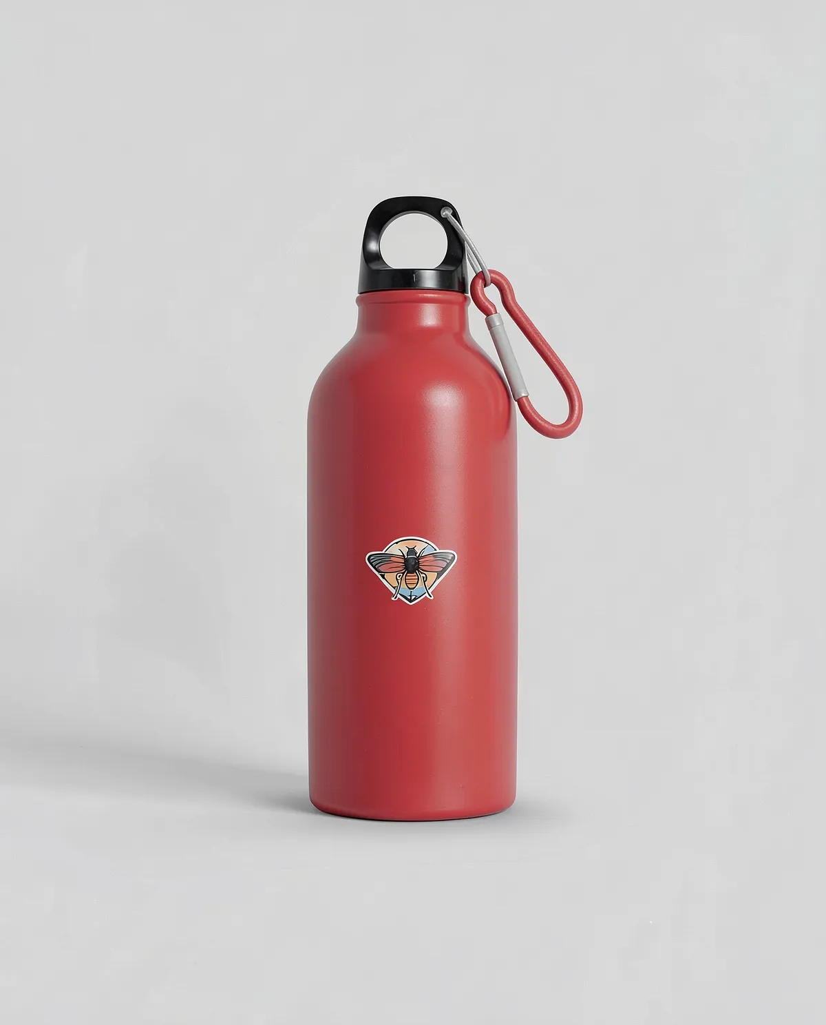Aluminum Water Bottle with Metal Carabiner for Outdoor Use 0