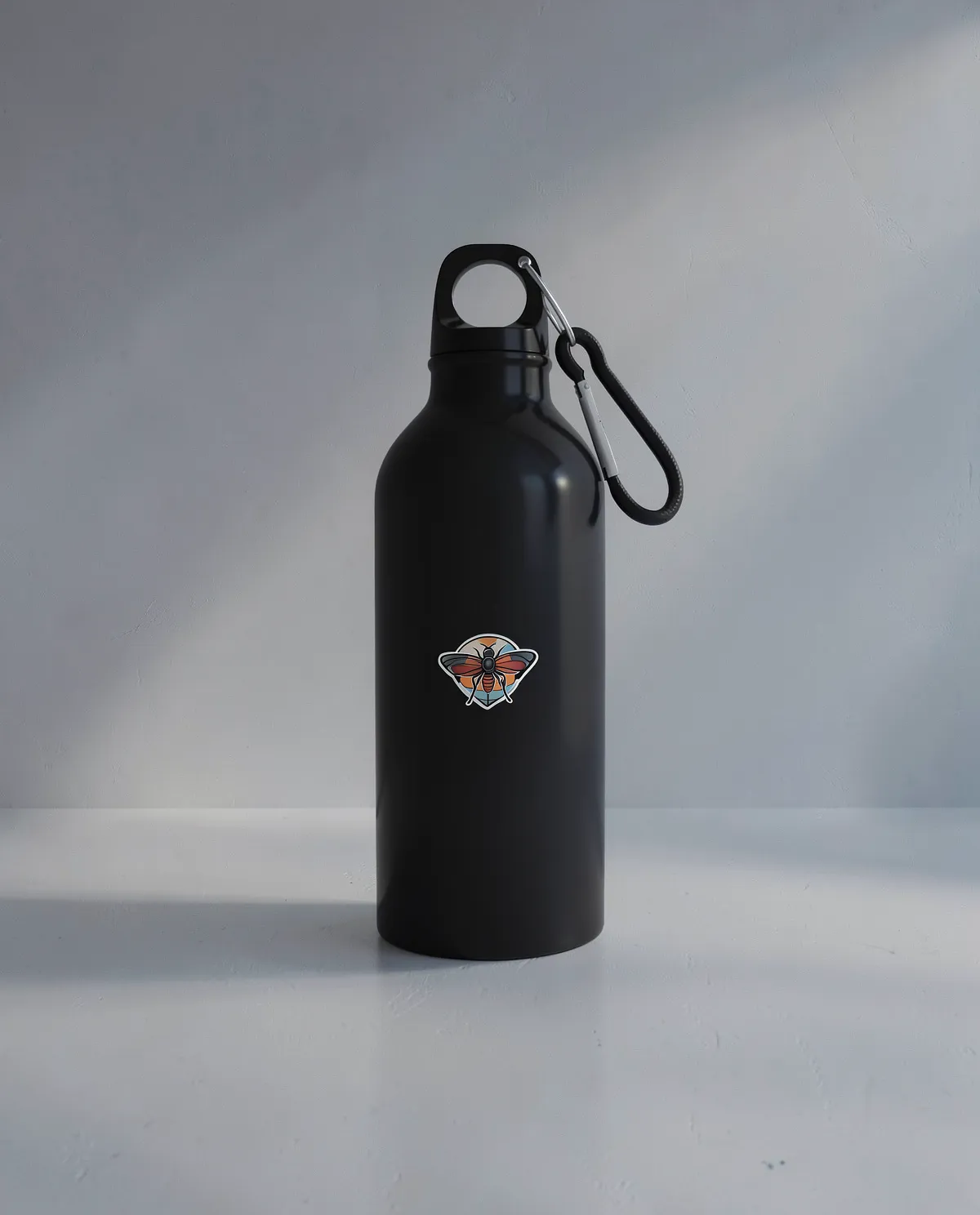 Recycled Aluminum Water Bottle with Carabiner and Screw Cap 59