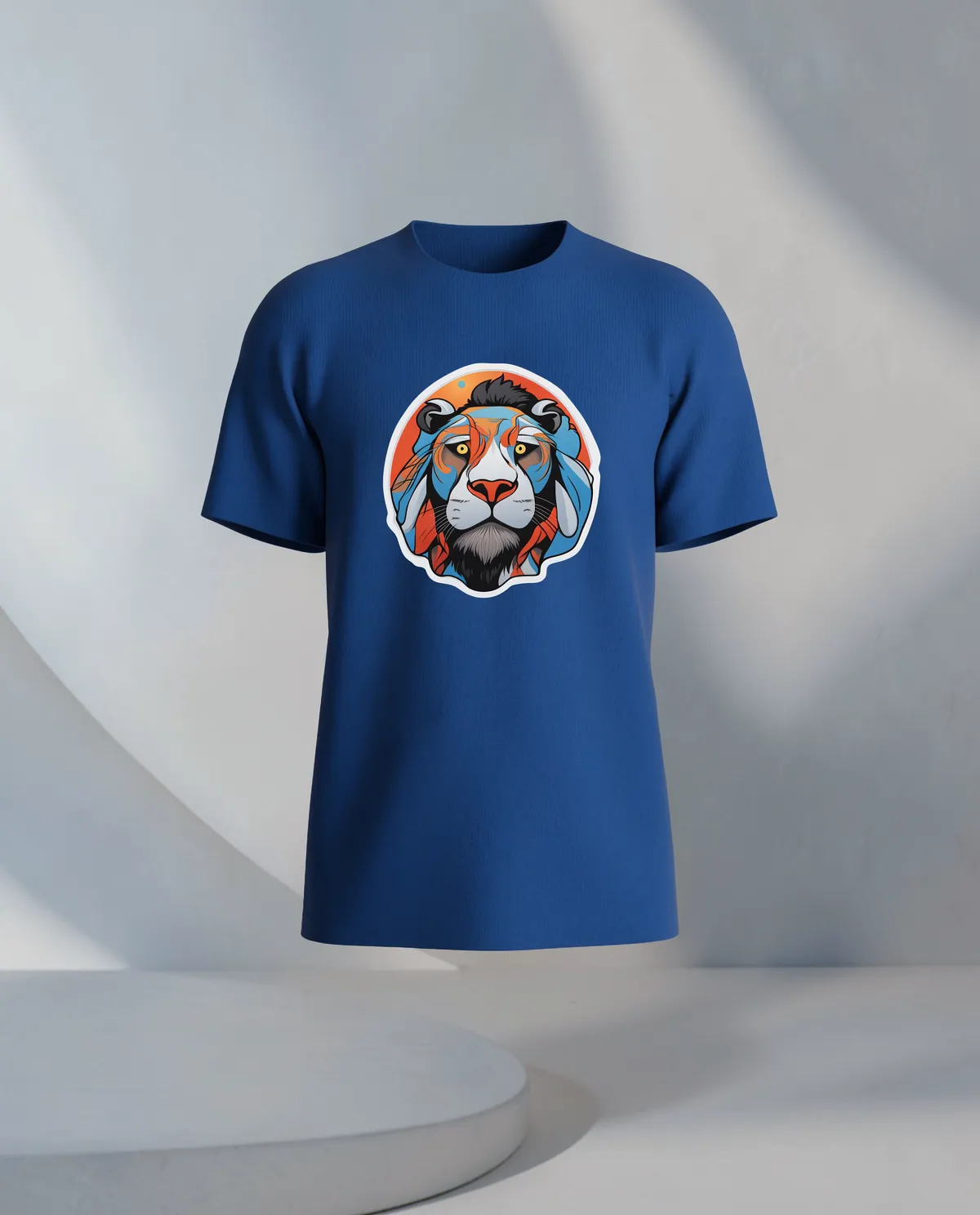 Blue Organic Cotton T‑Shirt with Bold Graphic 59