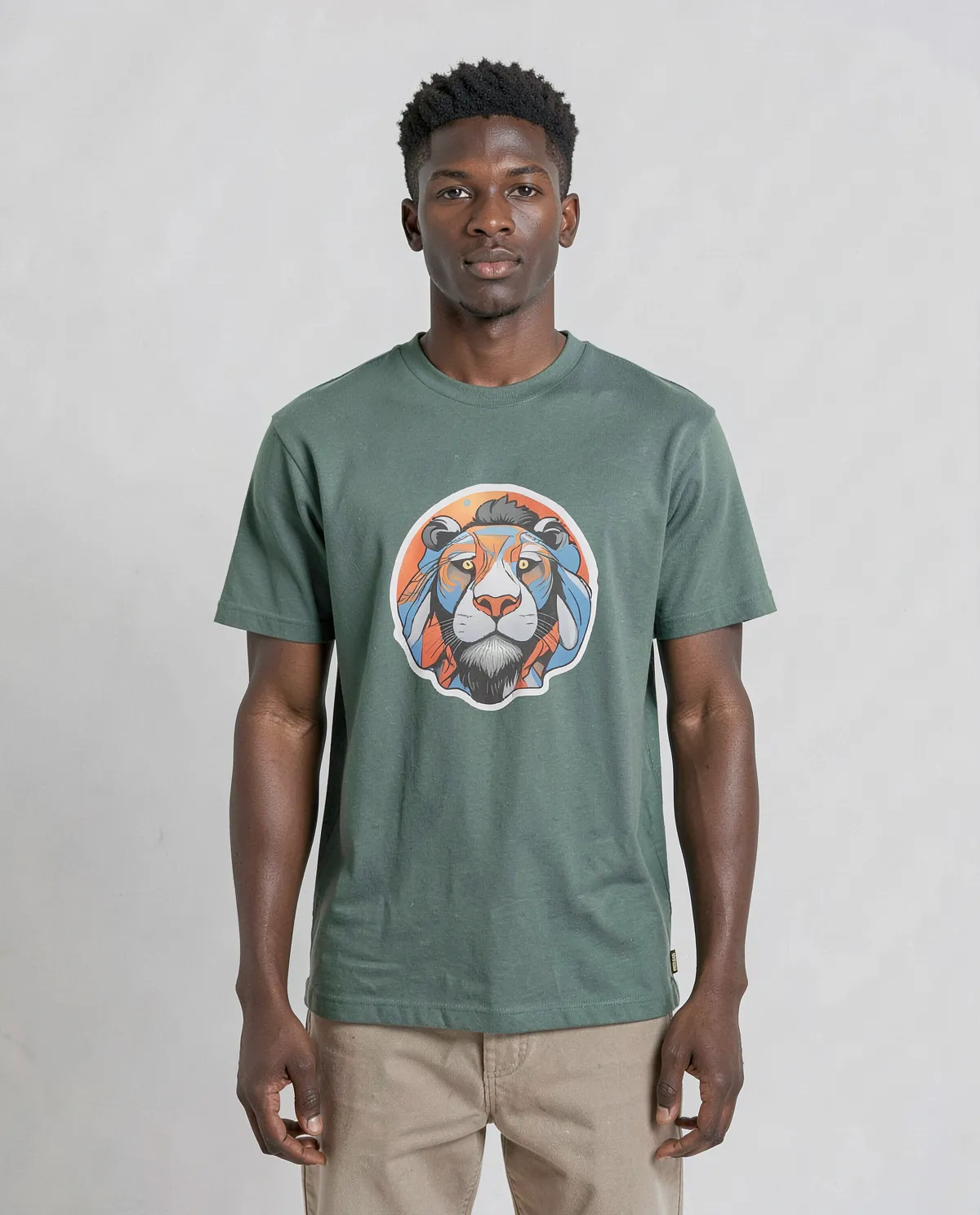 Green Organic Cotton T-Shirt with Reinforced Tape 0