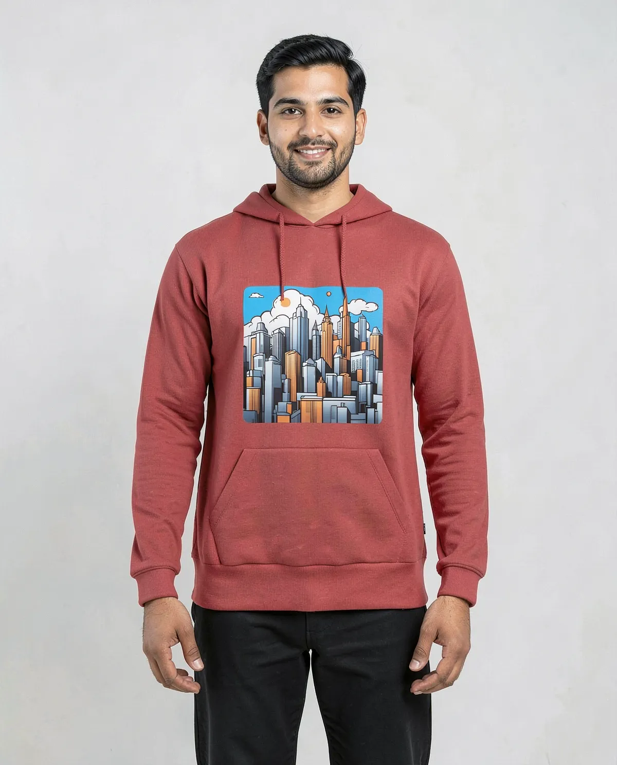 Red Organic Cotton Sweatshirt – Soft & Sustainable Comfort 0