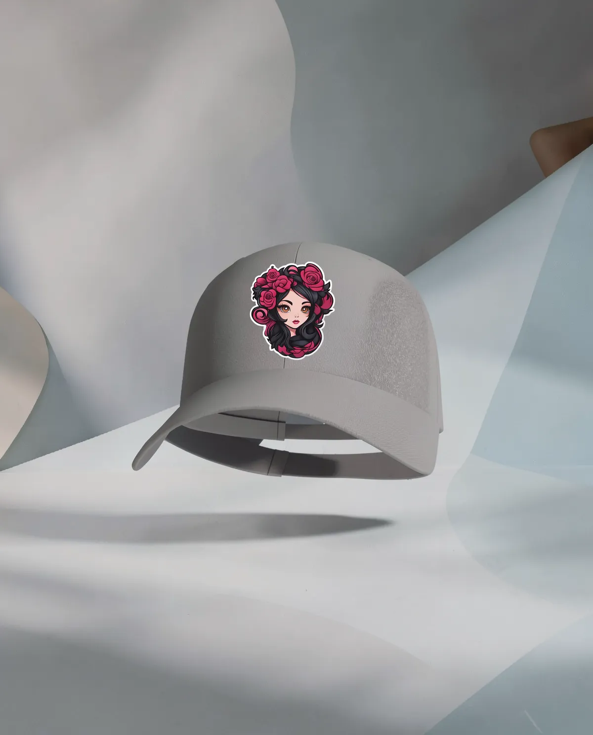 Grey Adjustable Cotton Cap with Velcro Closure 59