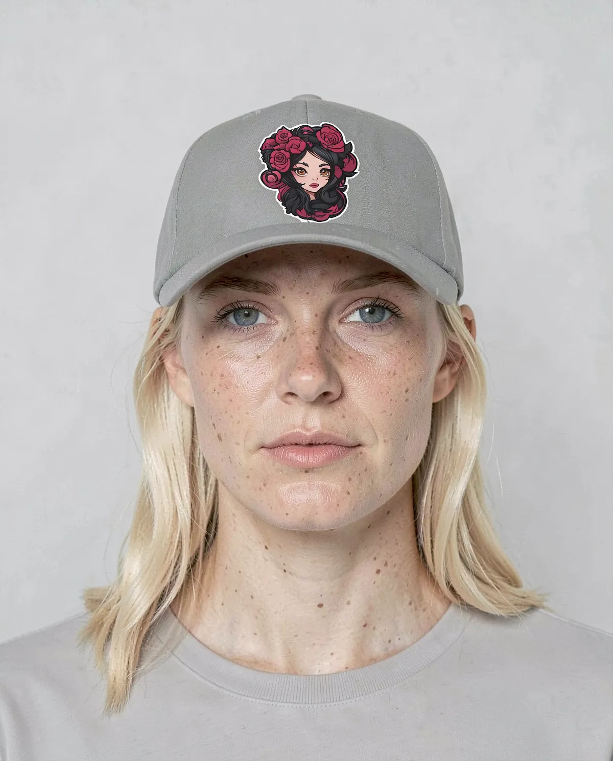 Grey Adjustable Cotton Cap with Velcro Closure 0
