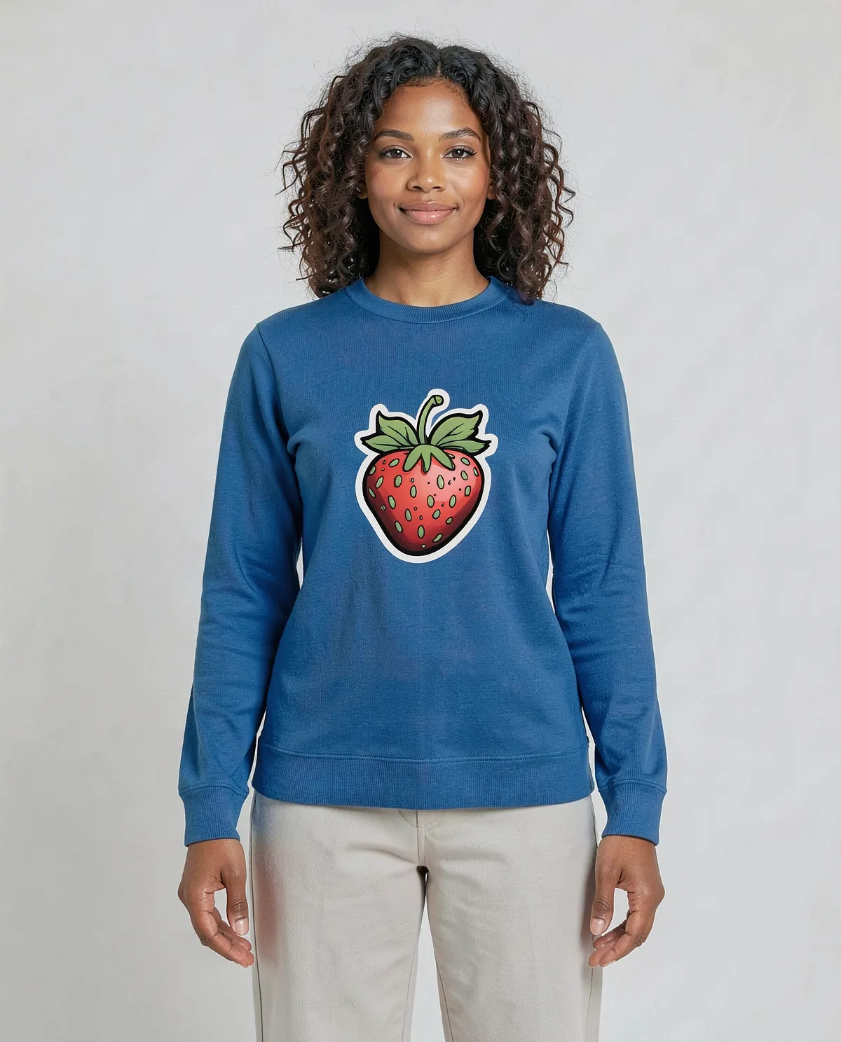 Blue Unisex Organic Cotton Sweatshirt – Soft Brushed Comfort 0