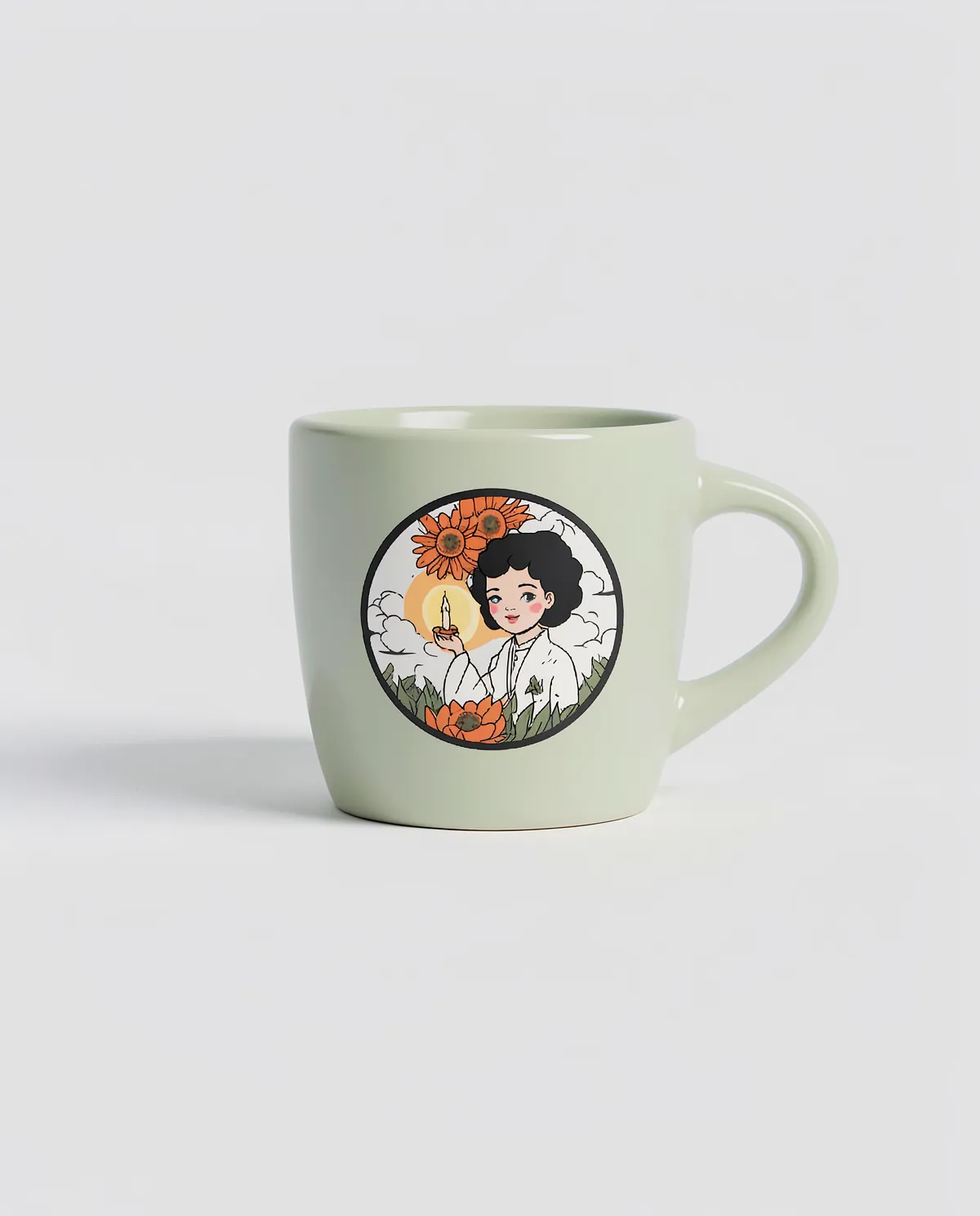 White Ceramic Mug with Matte Exterior 0