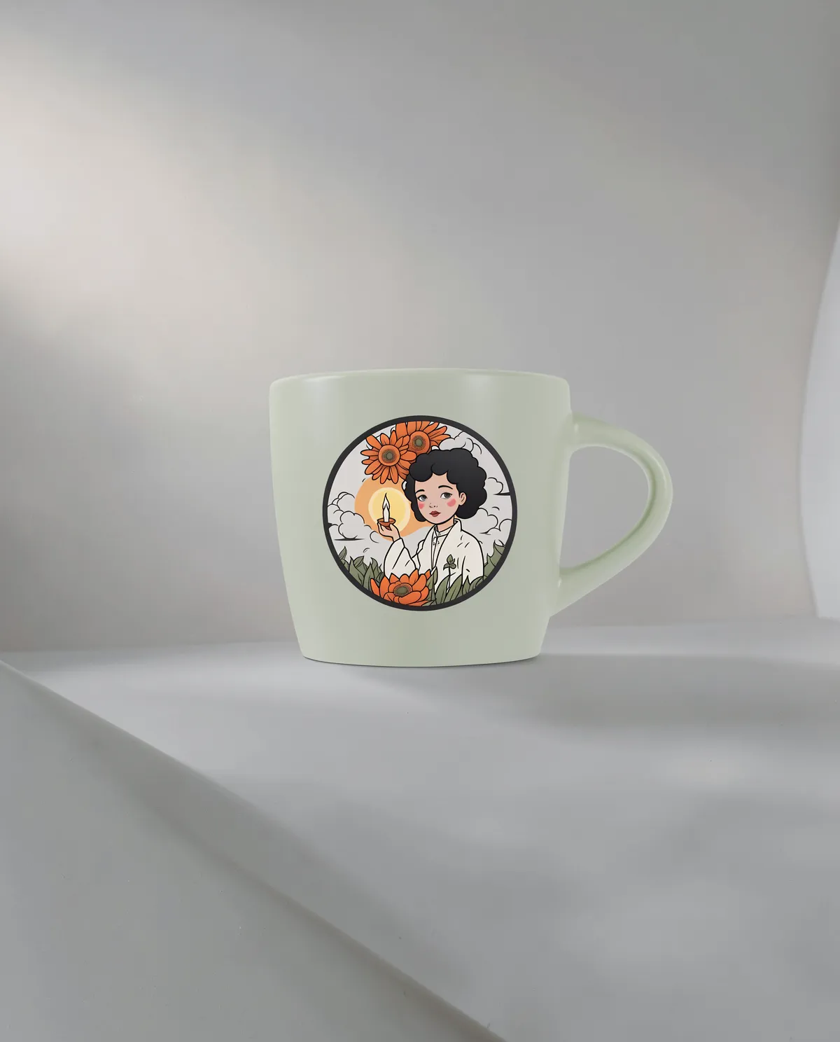 White Ceramic Mug with Matte Exterior 59