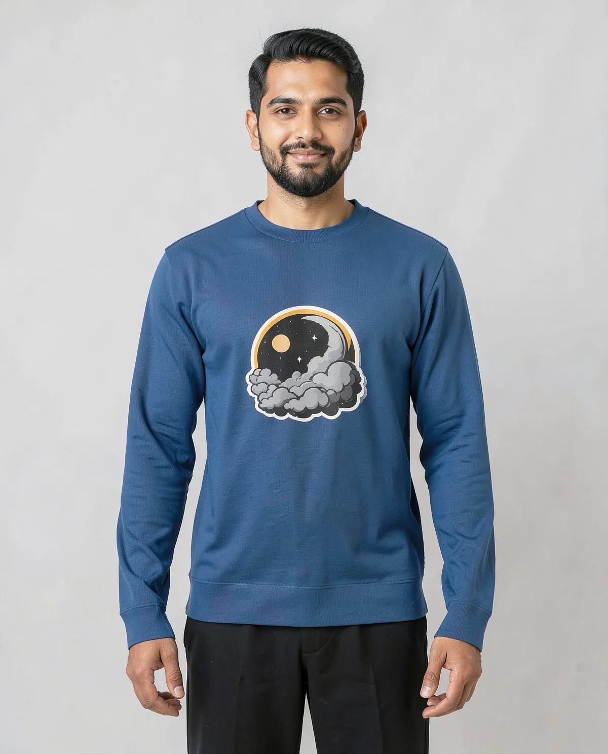 Blue Unisex Short‑Sleeve Crew‑Neck Sweatshirt – Soft & Eco‑Friendly 0