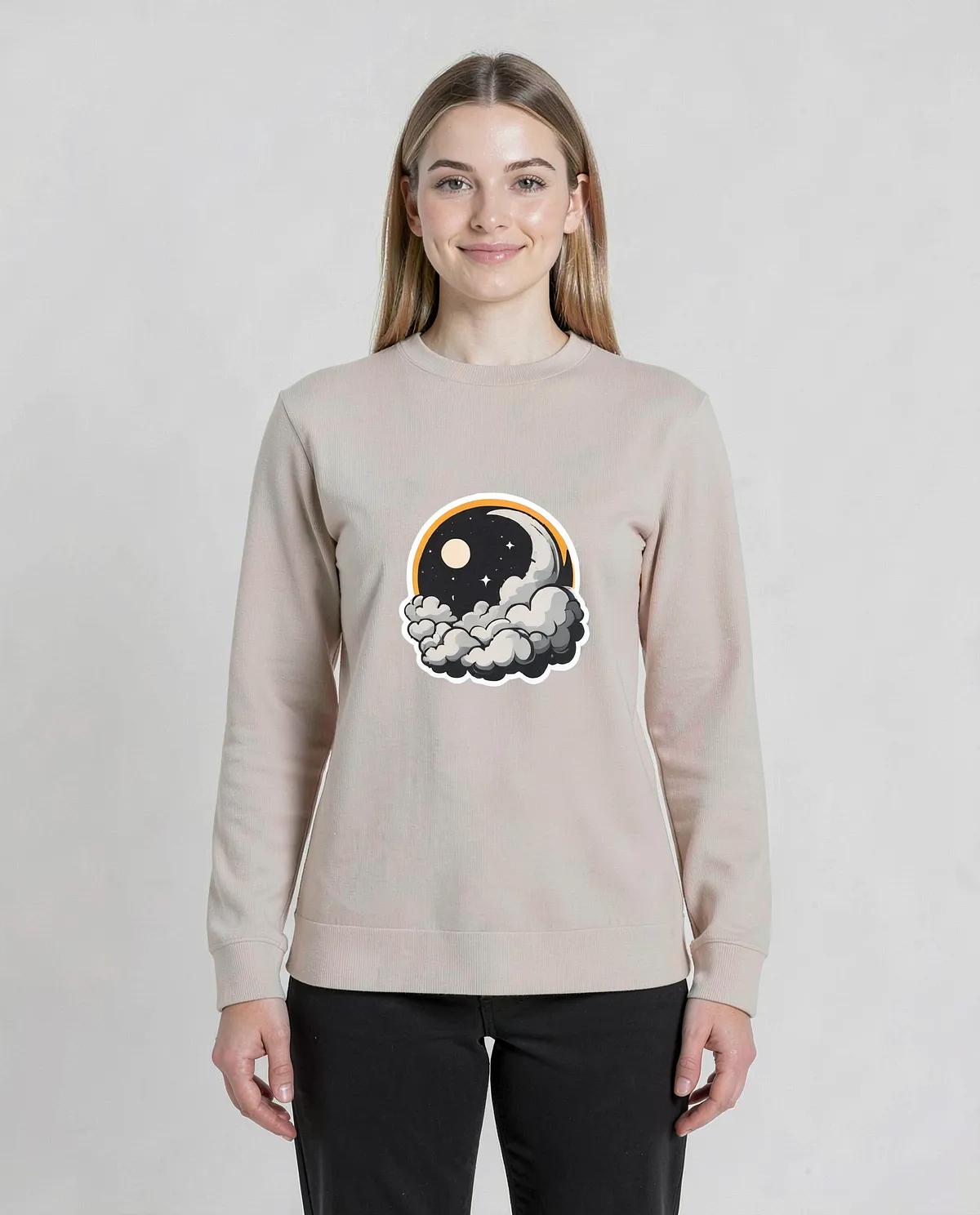 Cream Premium Brushed Organic Cotton Sweatshirt 0