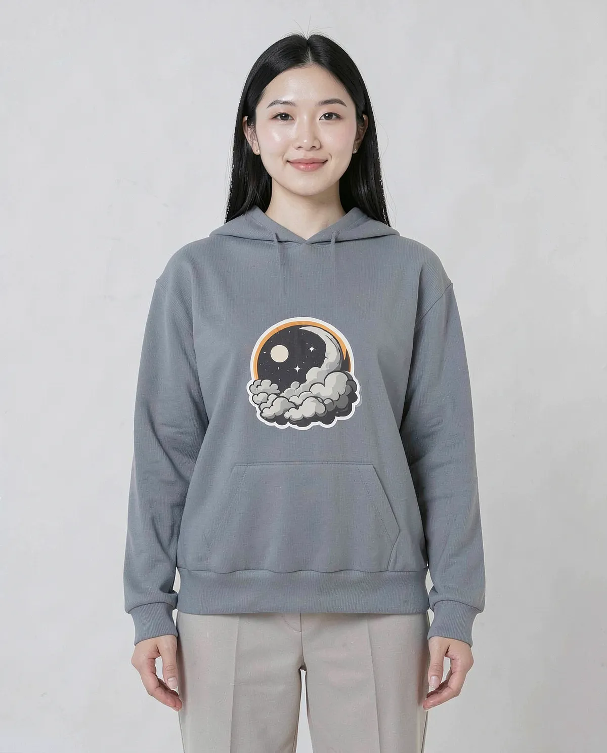 Grey Unisex Cotton Sweatshirt – Classic Crew Neck, Durable Print‑Friendly 0