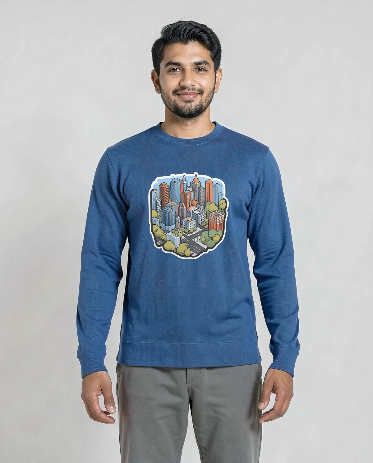 Blue Unisex 100% Cotton Sweatshirt – Soft, Durable Comfort 0