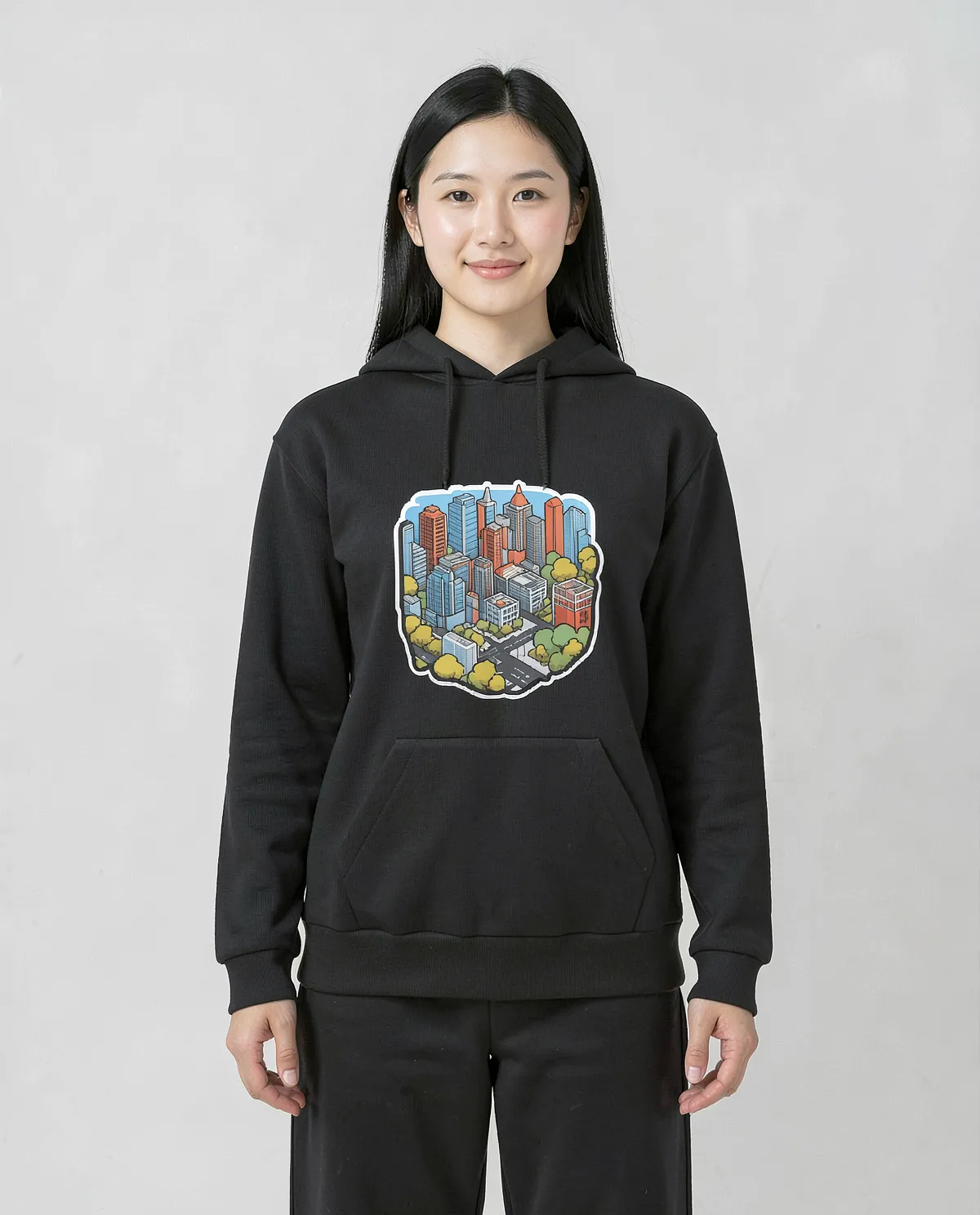 Black Unisex Short Sleeve Crew Neck Sweatshirt 0