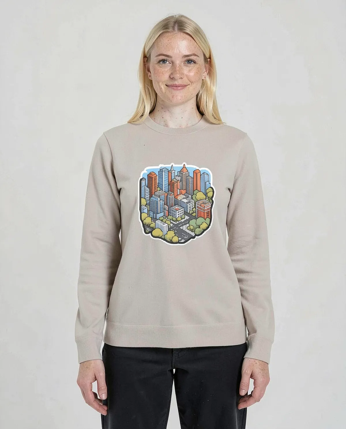 Cream Unisex Sweatshirt – Eco‑Sustainable Soft Cotton 0