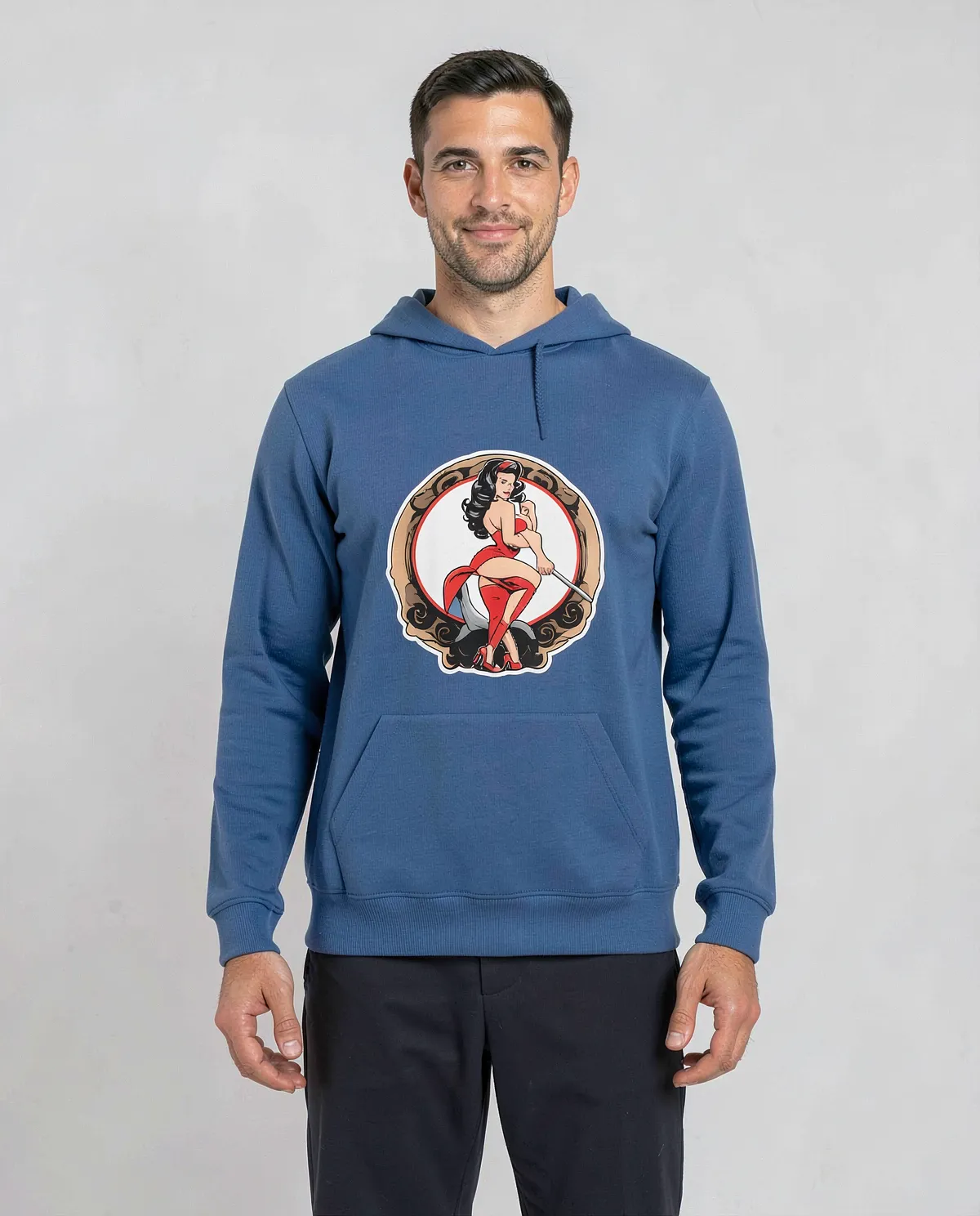 Blue Organic Cotton Unisex Sweatshirt with Crew Neck 0