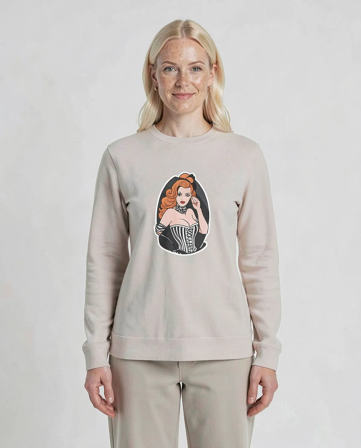 Cream Unisex Sweatshirt – Soft Organic Cotton Crew Neck 0