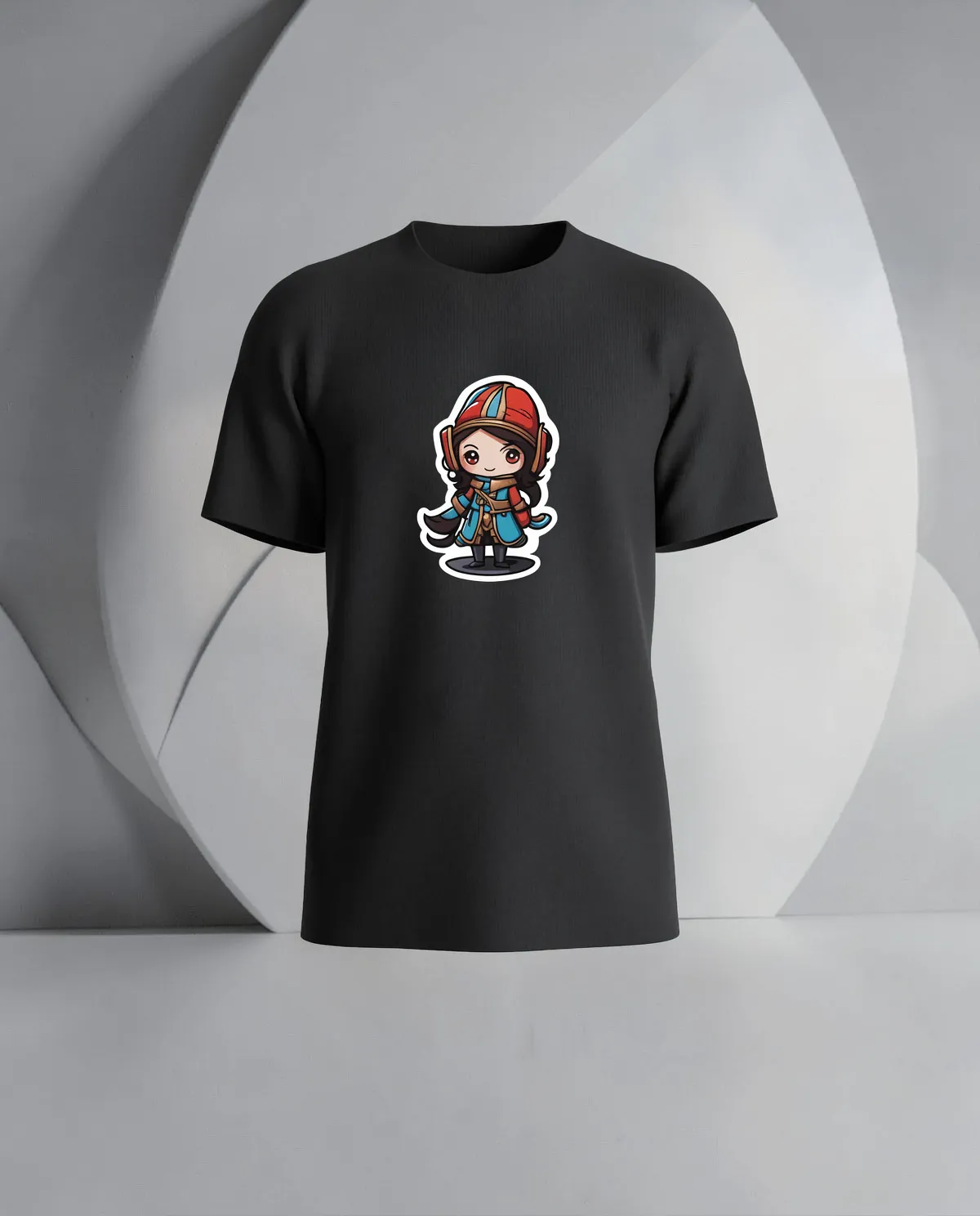 Black Organic Cotton T-Shirt with Minimalist Graphic 59