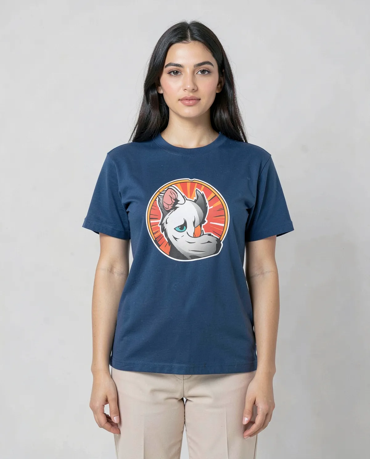 Blue Organic Cotton T‑Shirt with Modern Fit