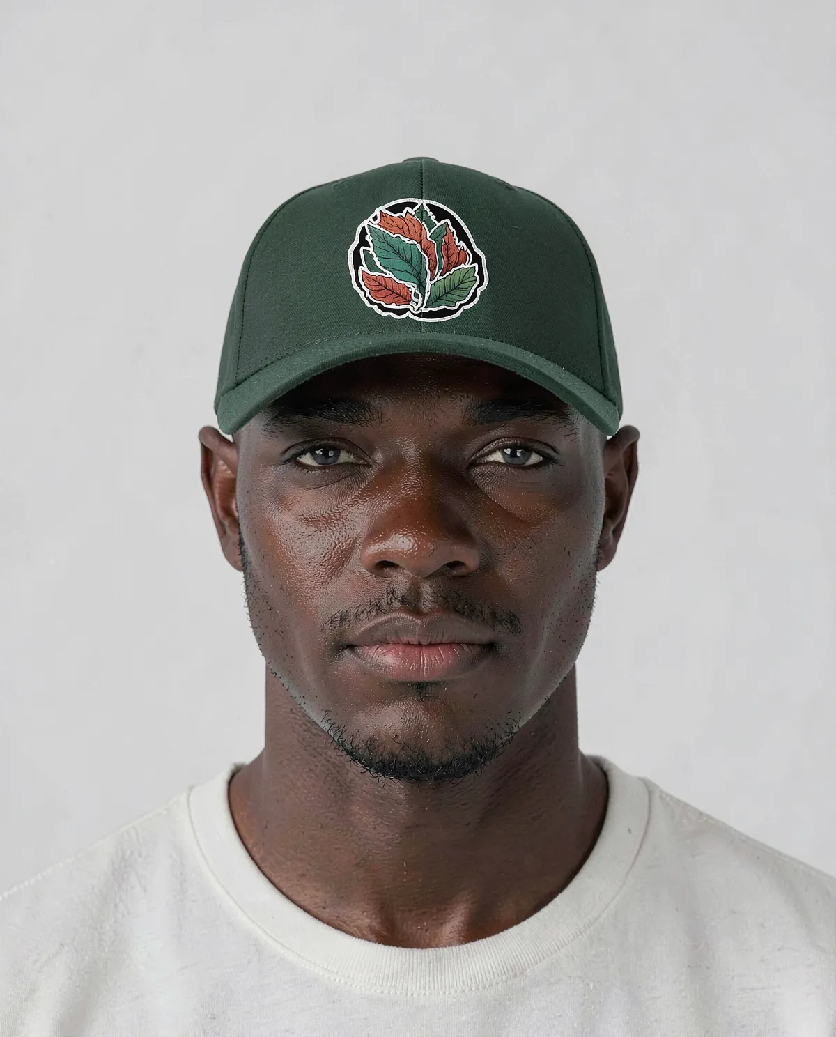 Green Adjustable Cotton Cap with Velcro Closure 0