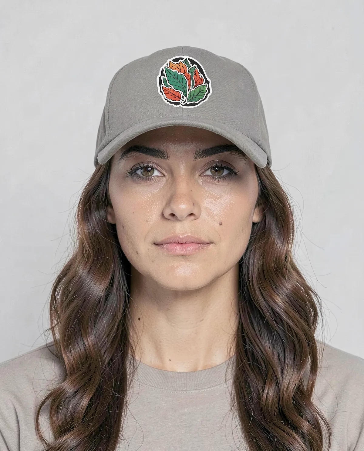 Grey 5-Panel Cotton Cap with Velcro Closure 0