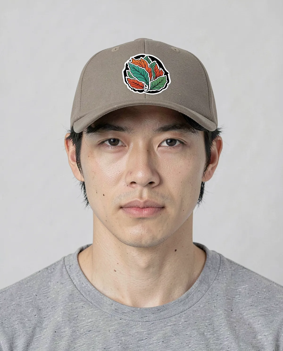 Khaki Cotton Cap with Velcro Closure