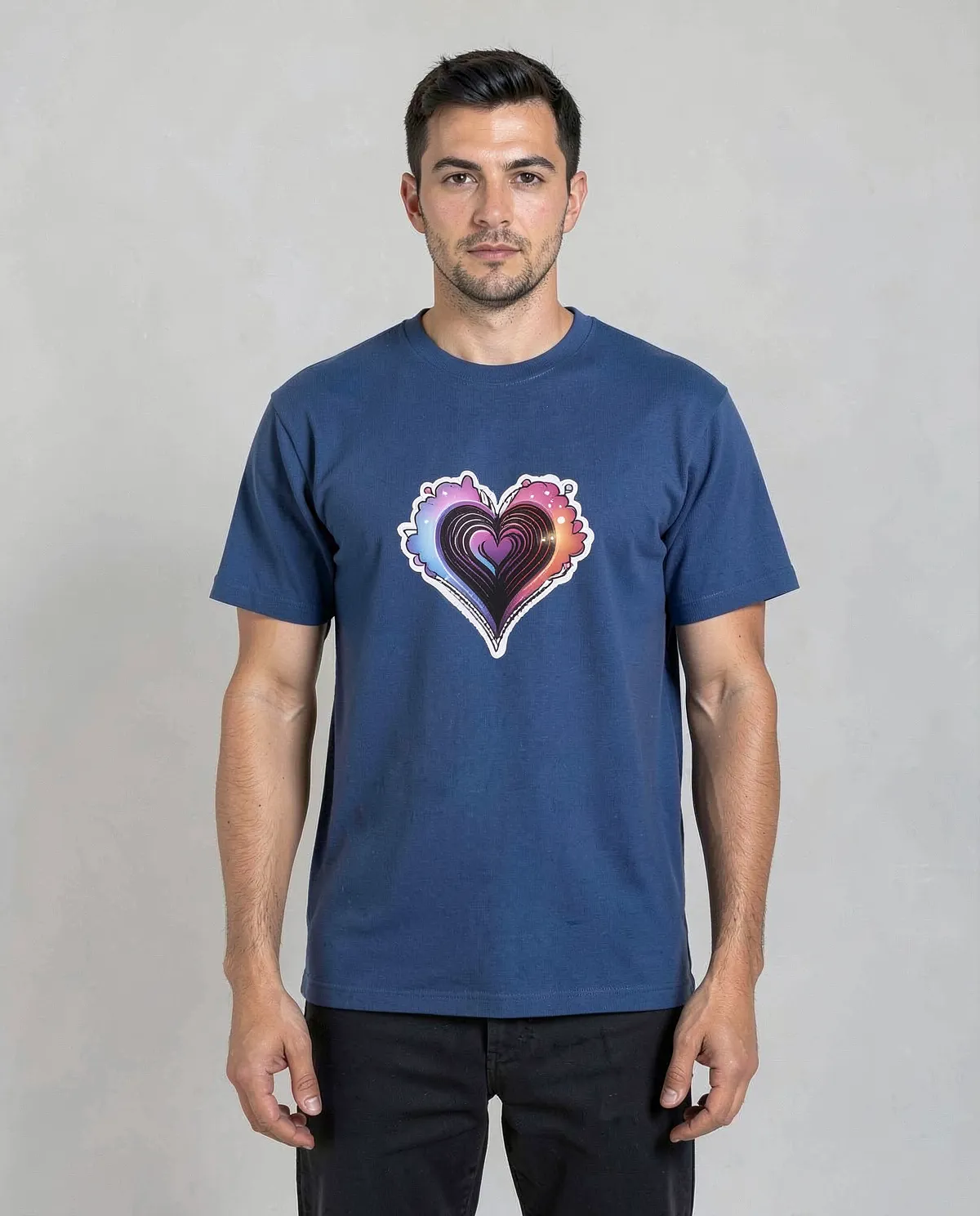 Blue Modern Fit Crew Neck Eco‑Friendly T-Shirt 0
