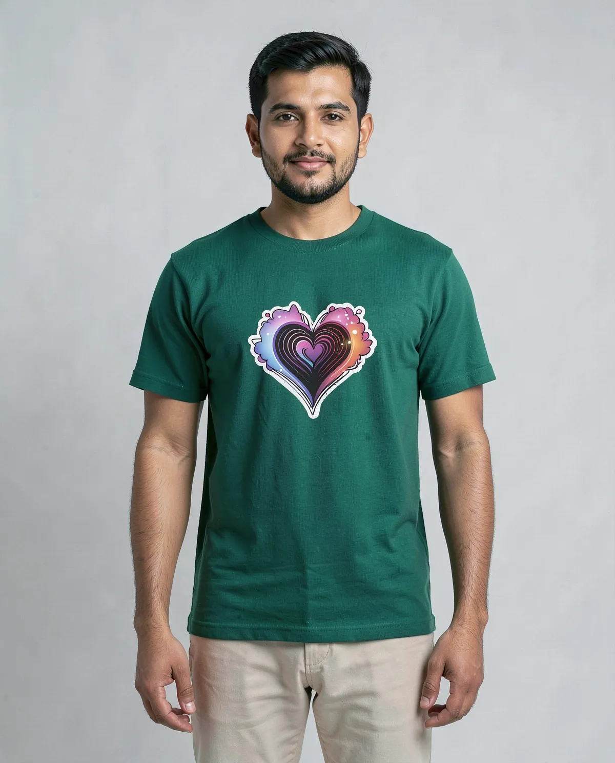 Green Organic Cotton T‑Shirt, Unique Minimalist Print 0