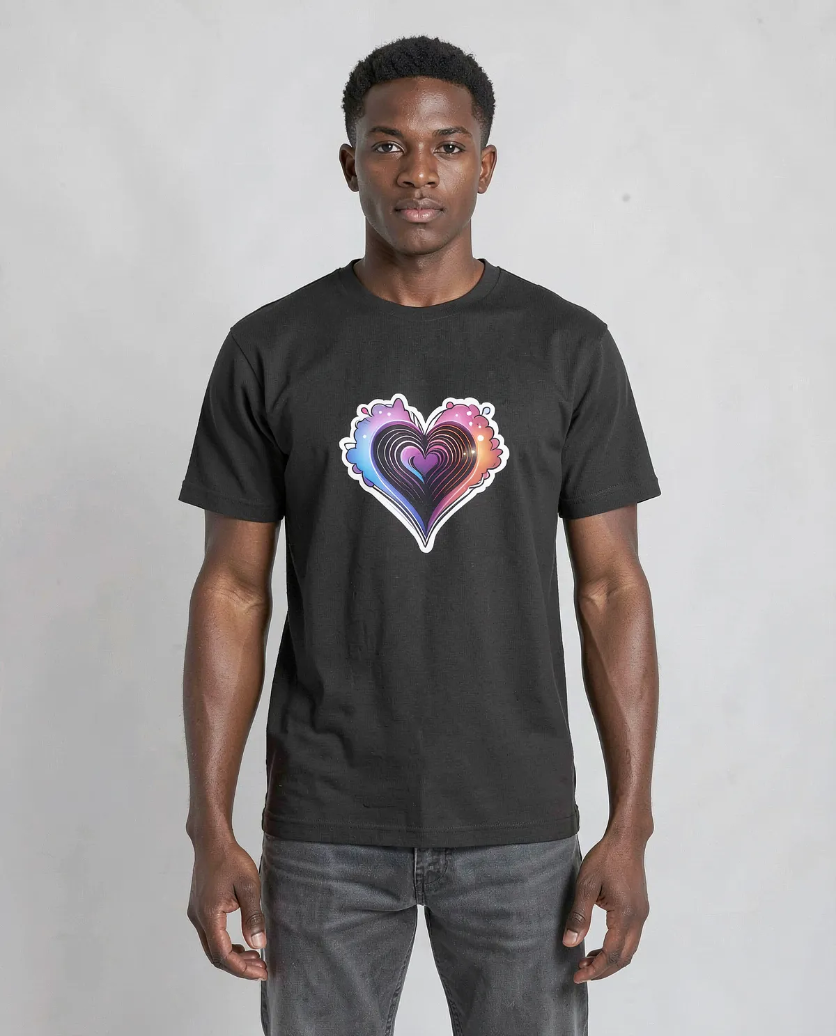 Black Unisex Organic Cotton Crew Neck T-Shirt 0