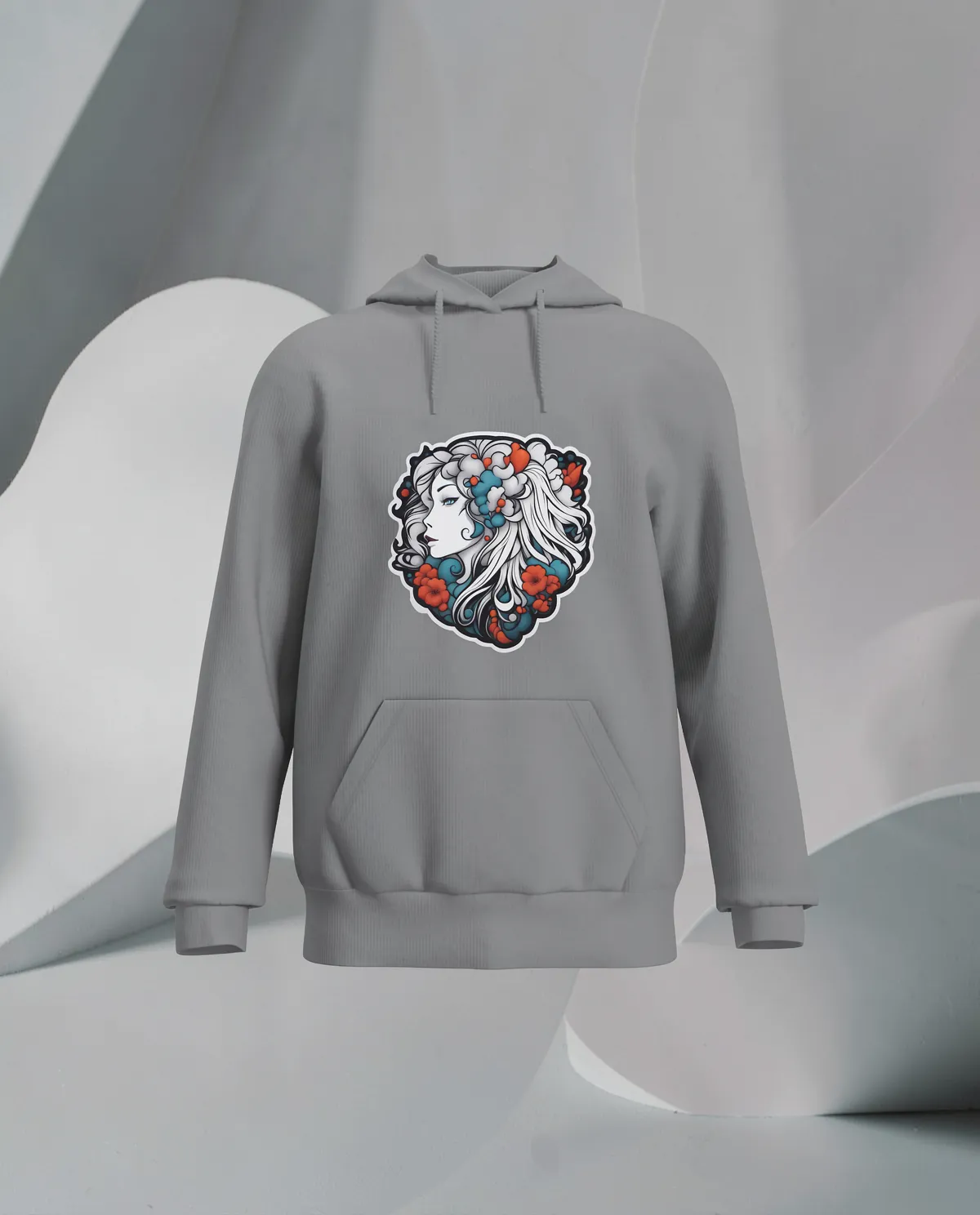 Grey Unisex Organic Cotton Sweatshirt – Smooth Print Surface 59