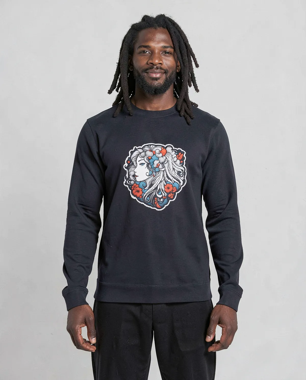 Black Unisex Sweatshirt – Soft Organic Cotton Comfort 0