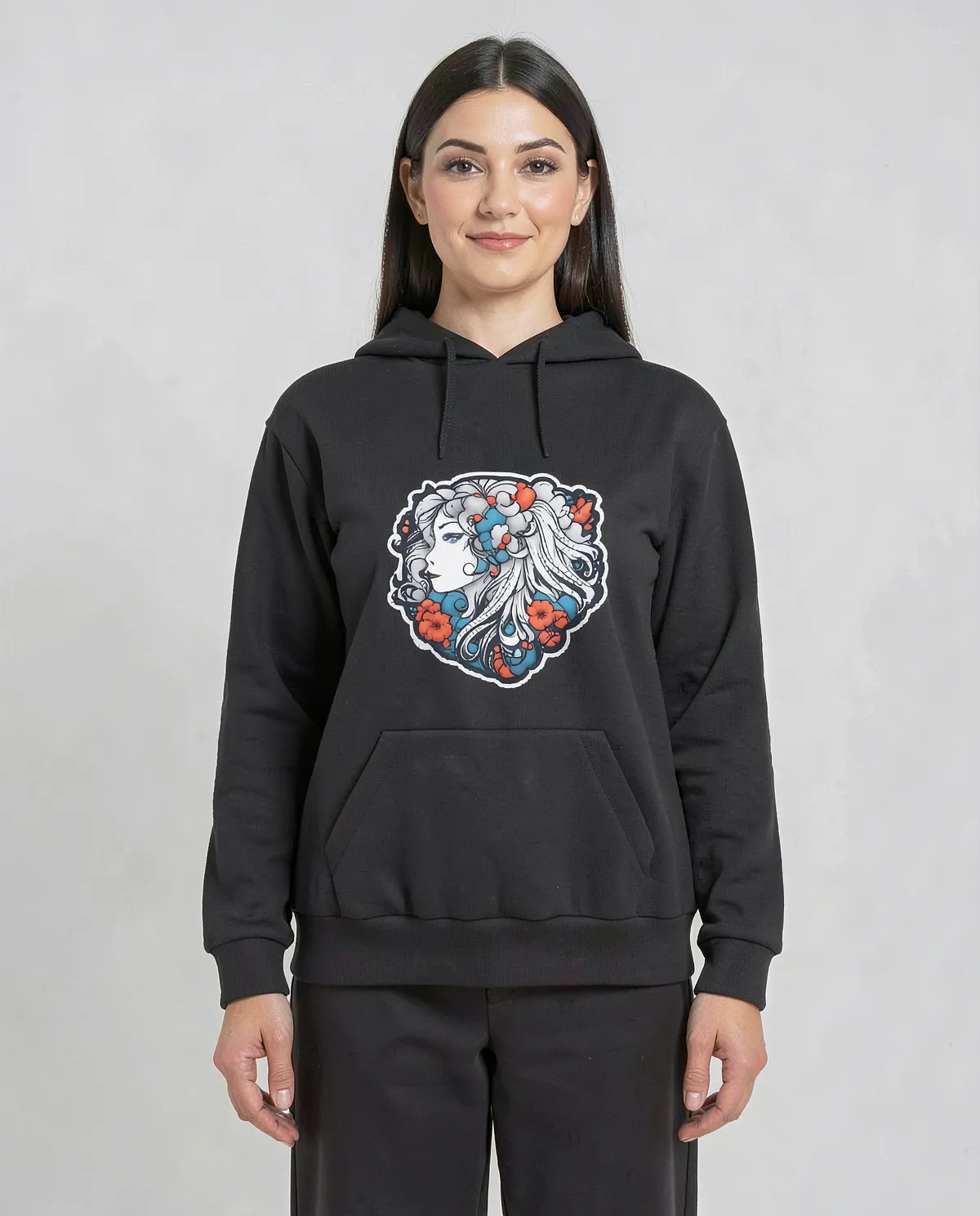 Black Unisex 100% Cotton Sweatshirt – Smooth Print Surface 0