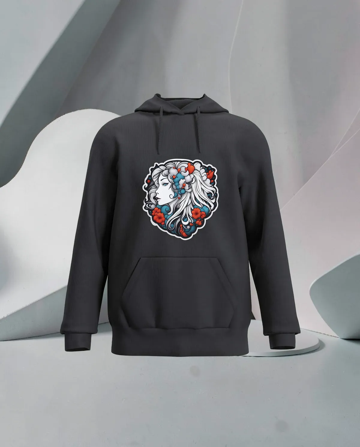 Black Unisex 100% Cotton Sweatshirt – Smooth Print Surface 59