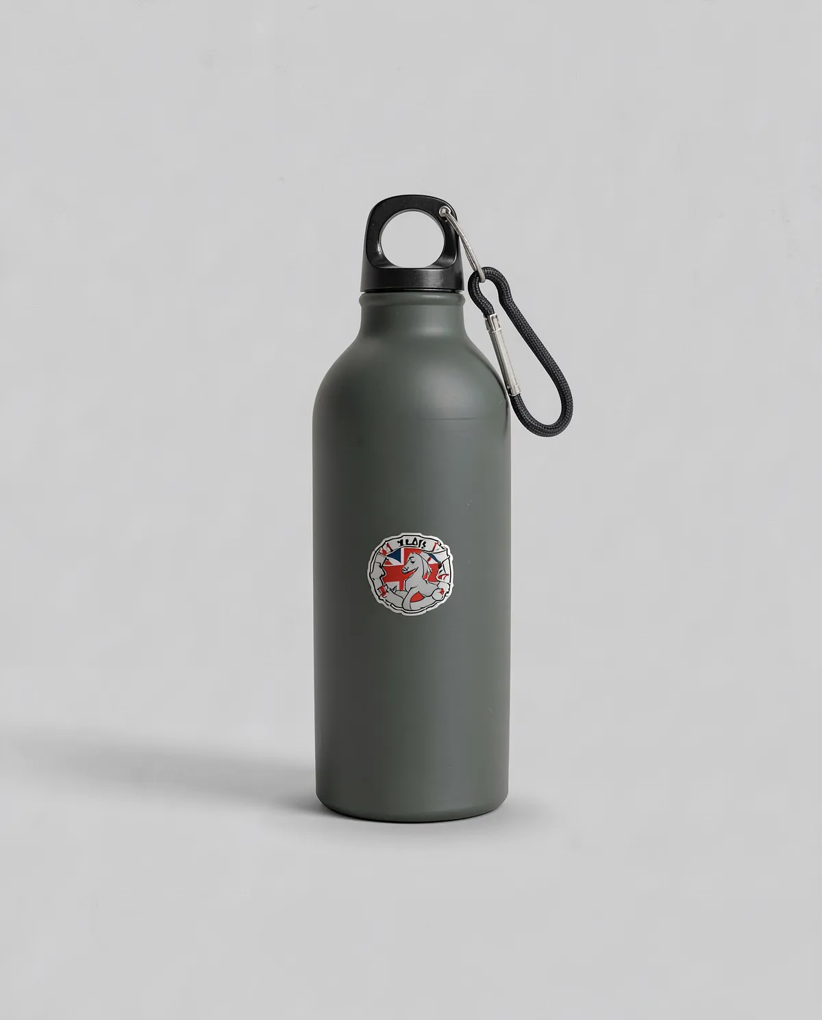Recycled Aluminum Water Bottle with Metal Carabiner Clip 0