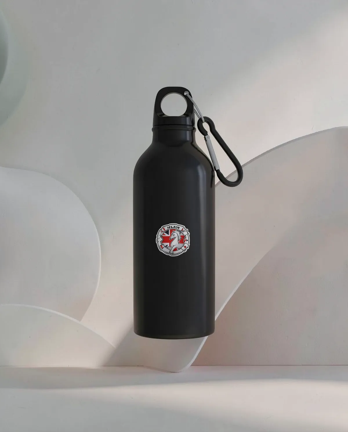 Recycled Aluminum Water Bottle with Metal Carabiner Clip 59