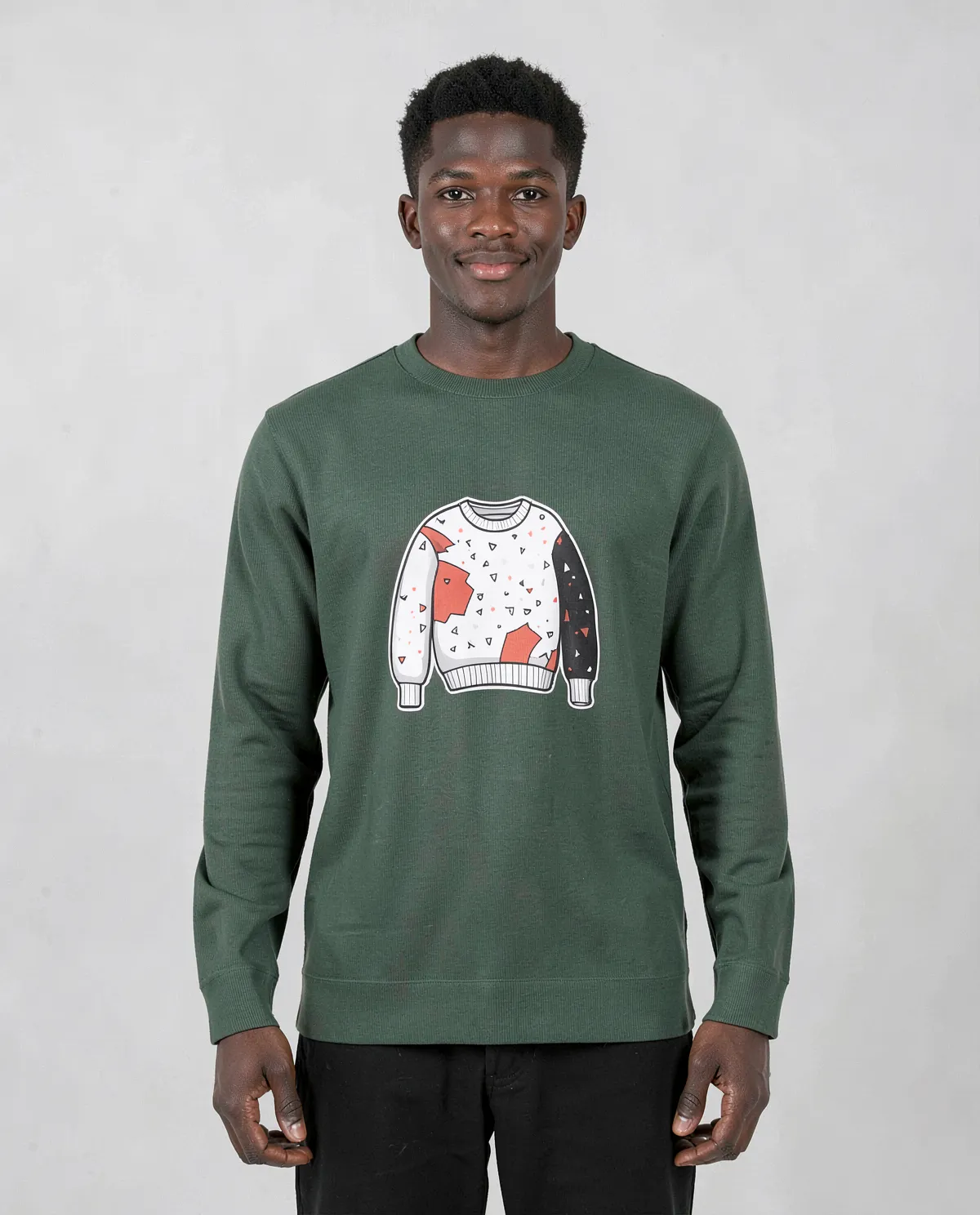 Green Organic Cotton Sweatshirt with Bold Graphic 0