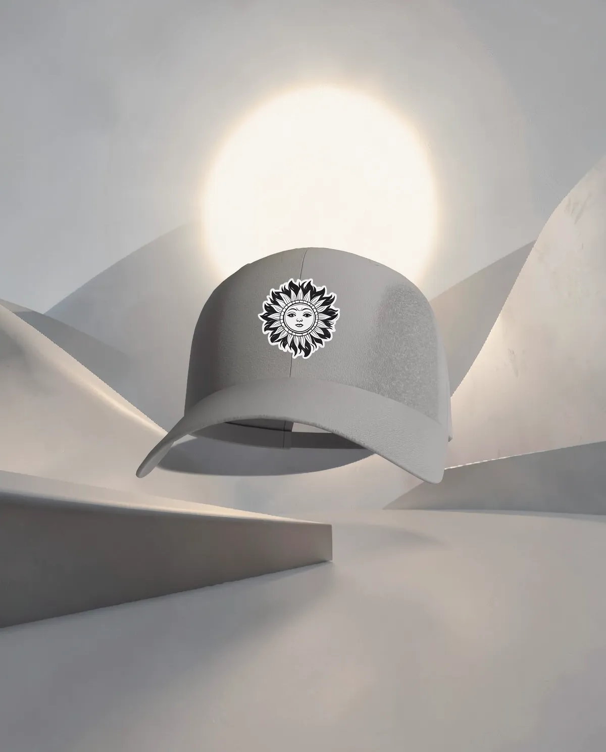 Grey Adjustable Cotton Cap with Velcro Closure 59