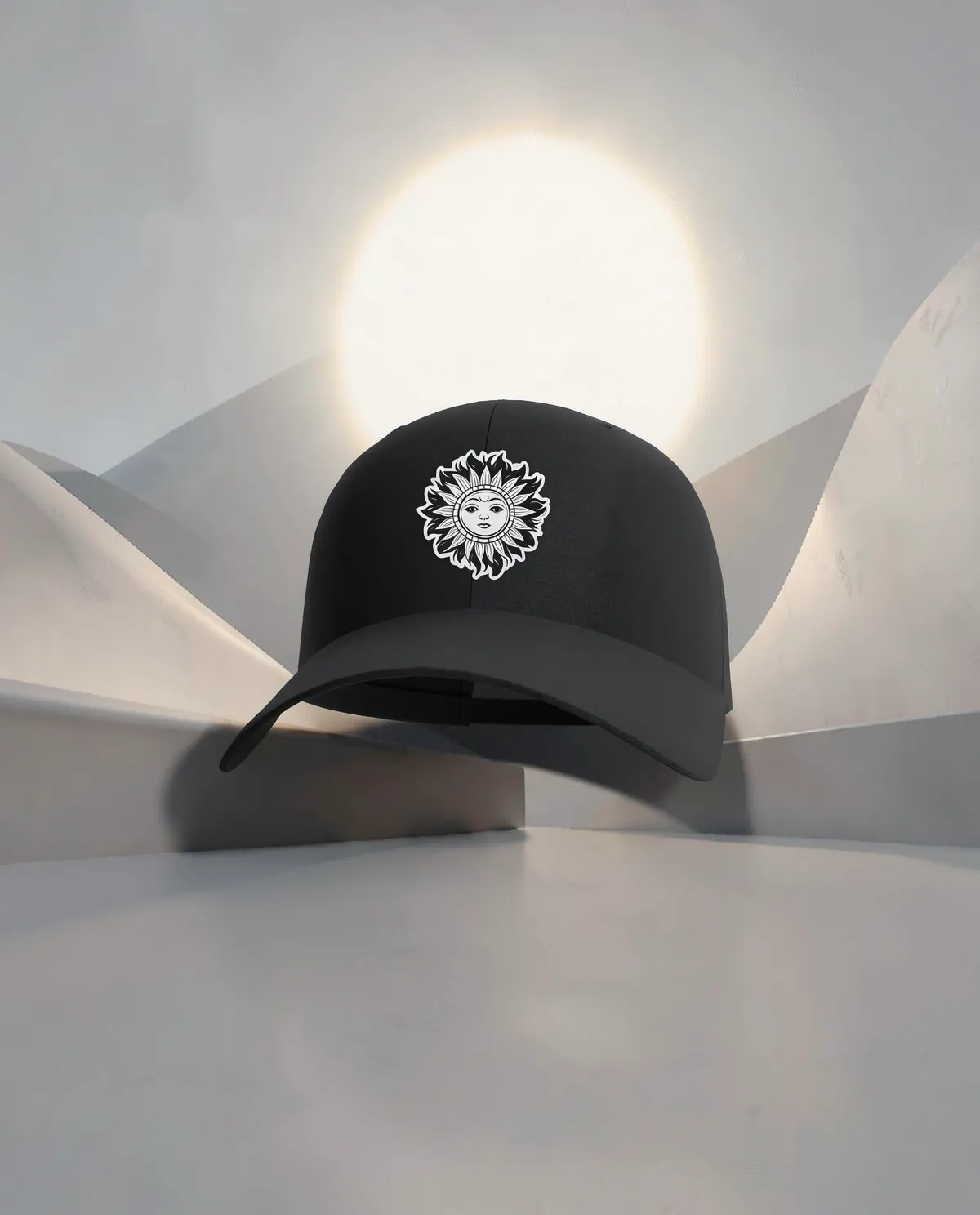 Black Adjustable Cotton Cap with Velcro Closure 59