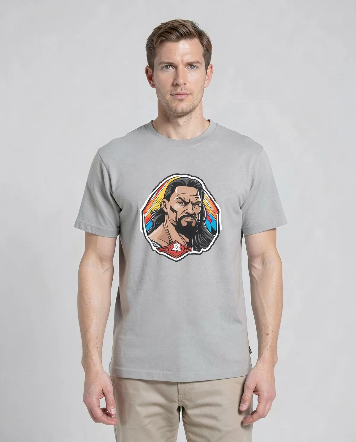 Unique Grey Organic Cotton T‑Shirt, Clean Design 0