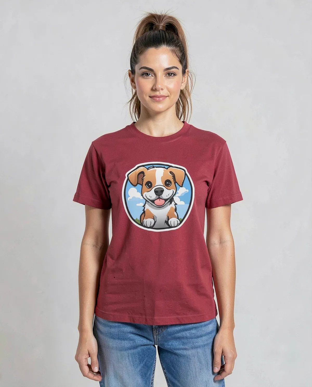 Red Organic Cotton T-Shirt with Bold Graphic 0