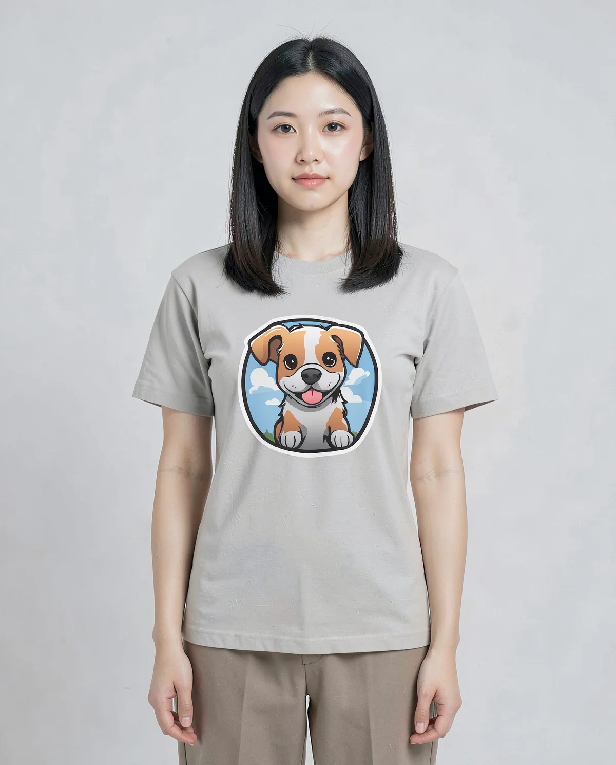 White 100% Organic Cotton T-Shirt with Minimalist Print 0