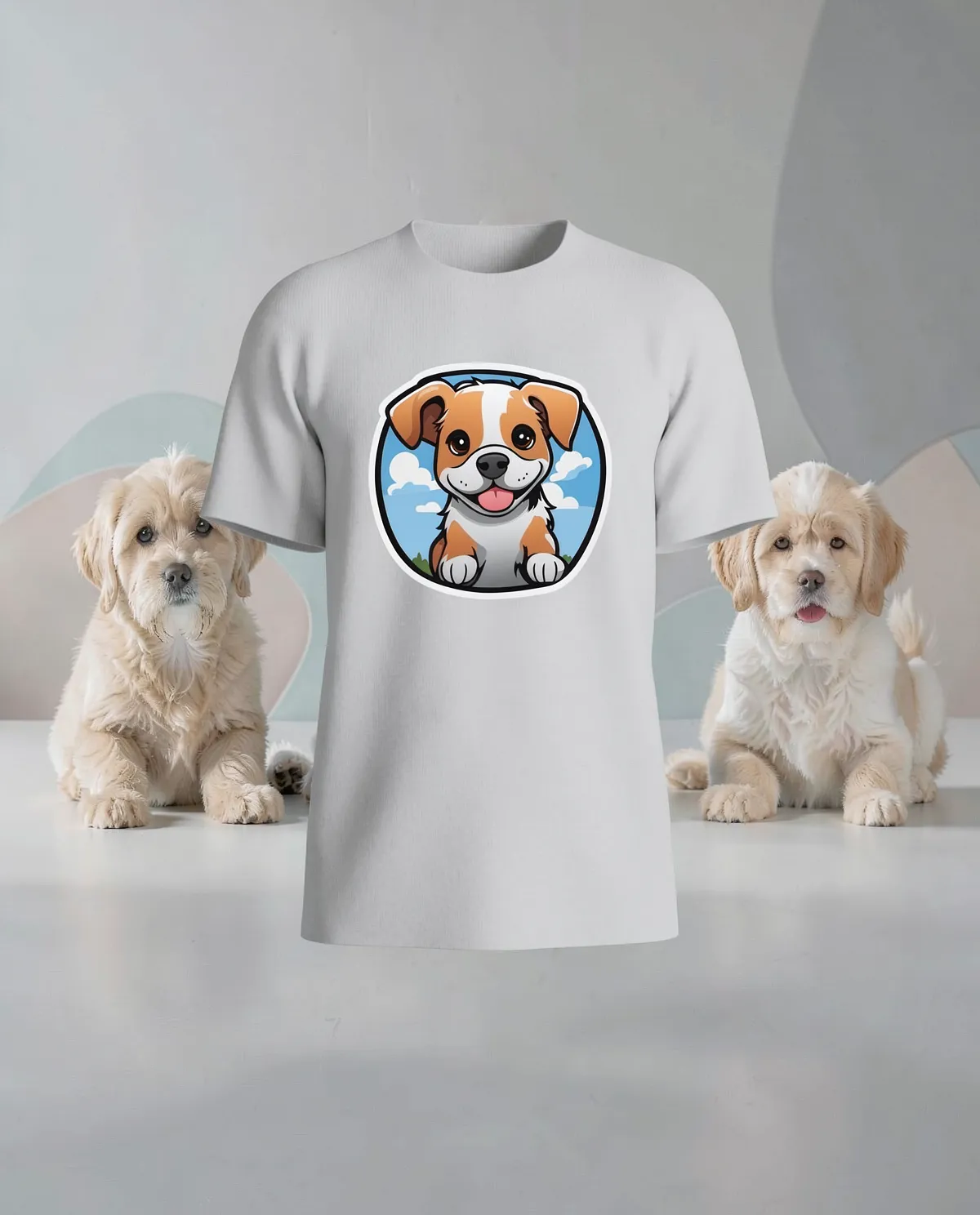 White 100% Organic Cotton T-Shirt with Minimalist Print 59