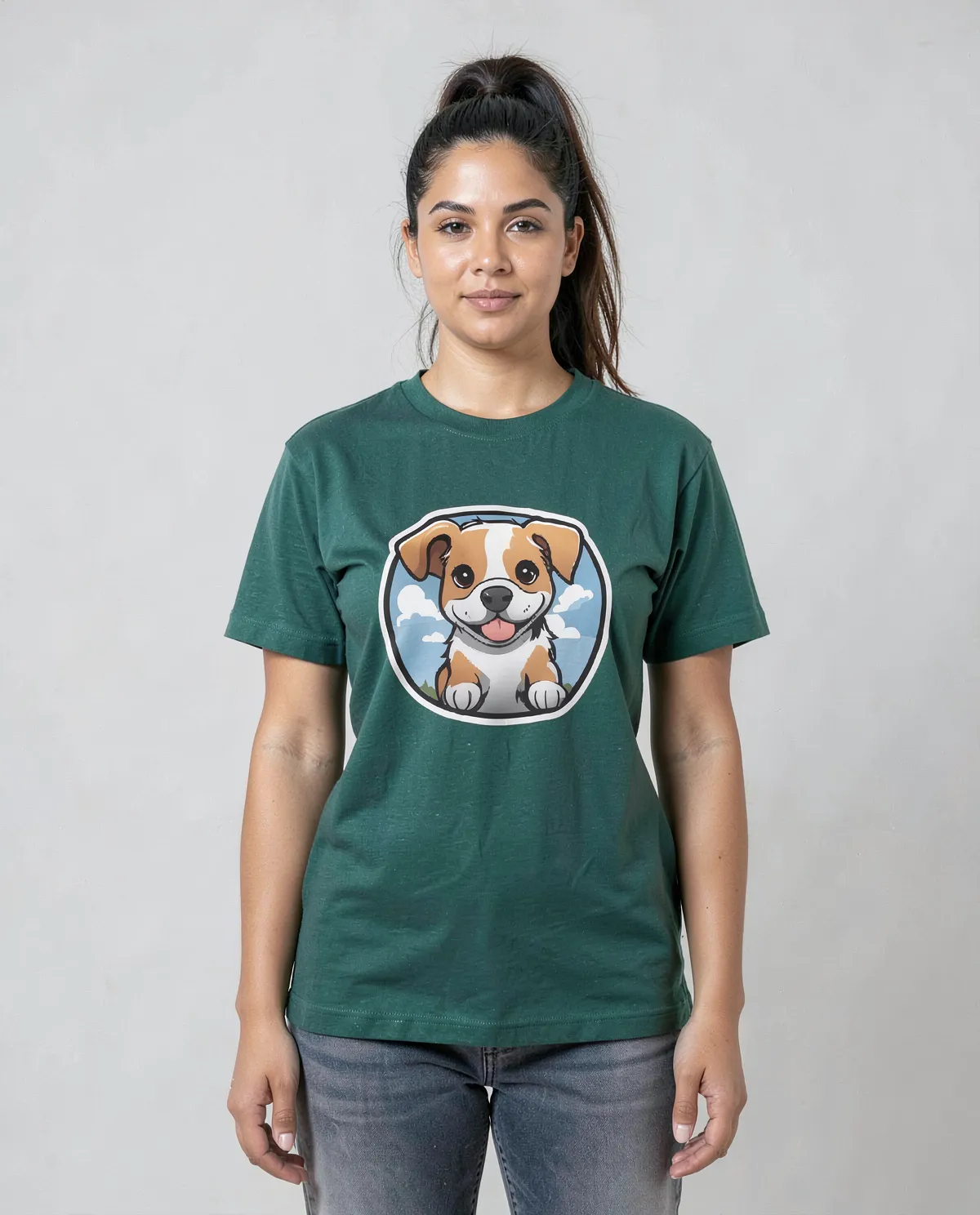 Green Organic Cotton T‑Shirt with Modern Fit 0