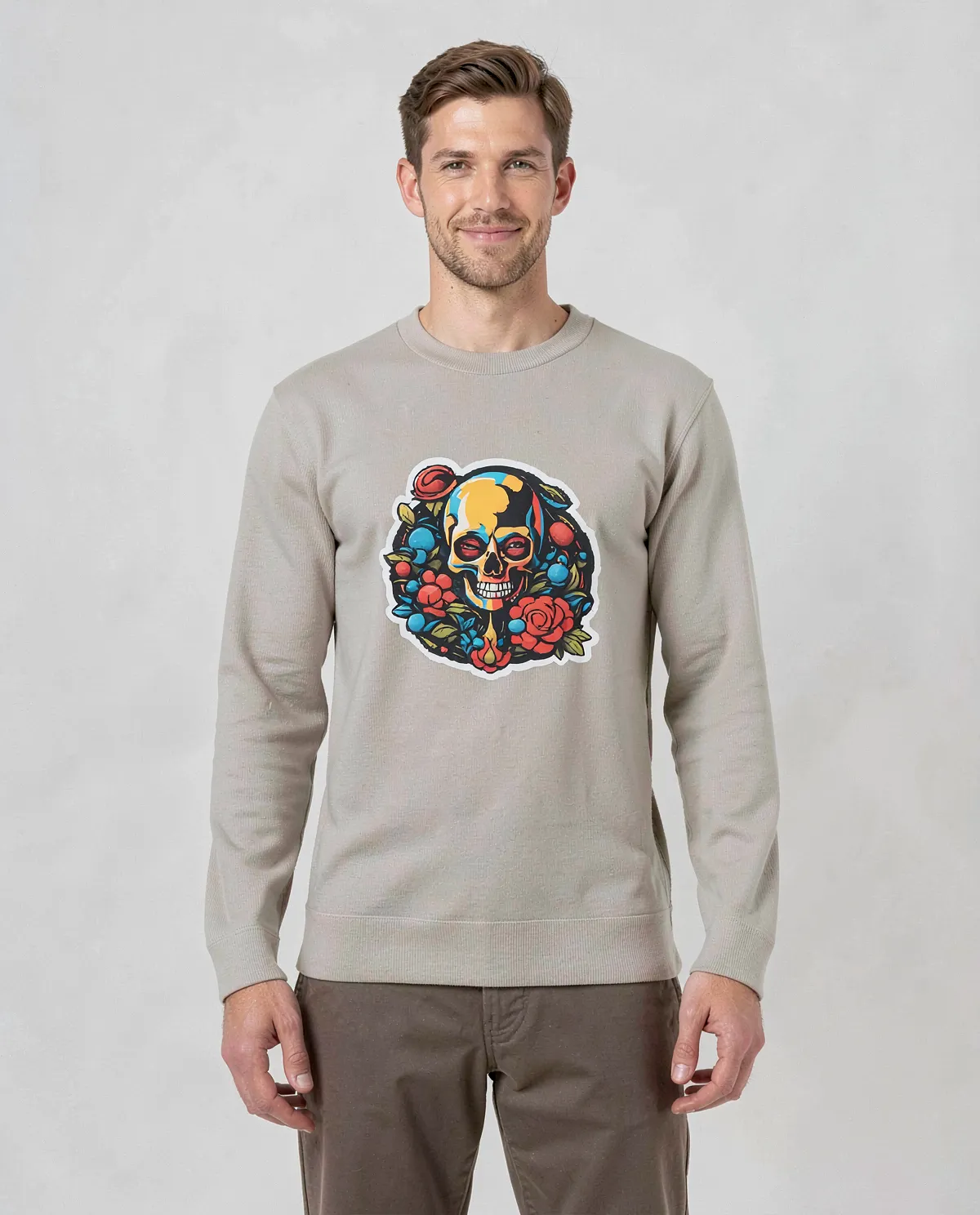 Cream Brushed Sweatshirt Organic Cotton Comfort 0
