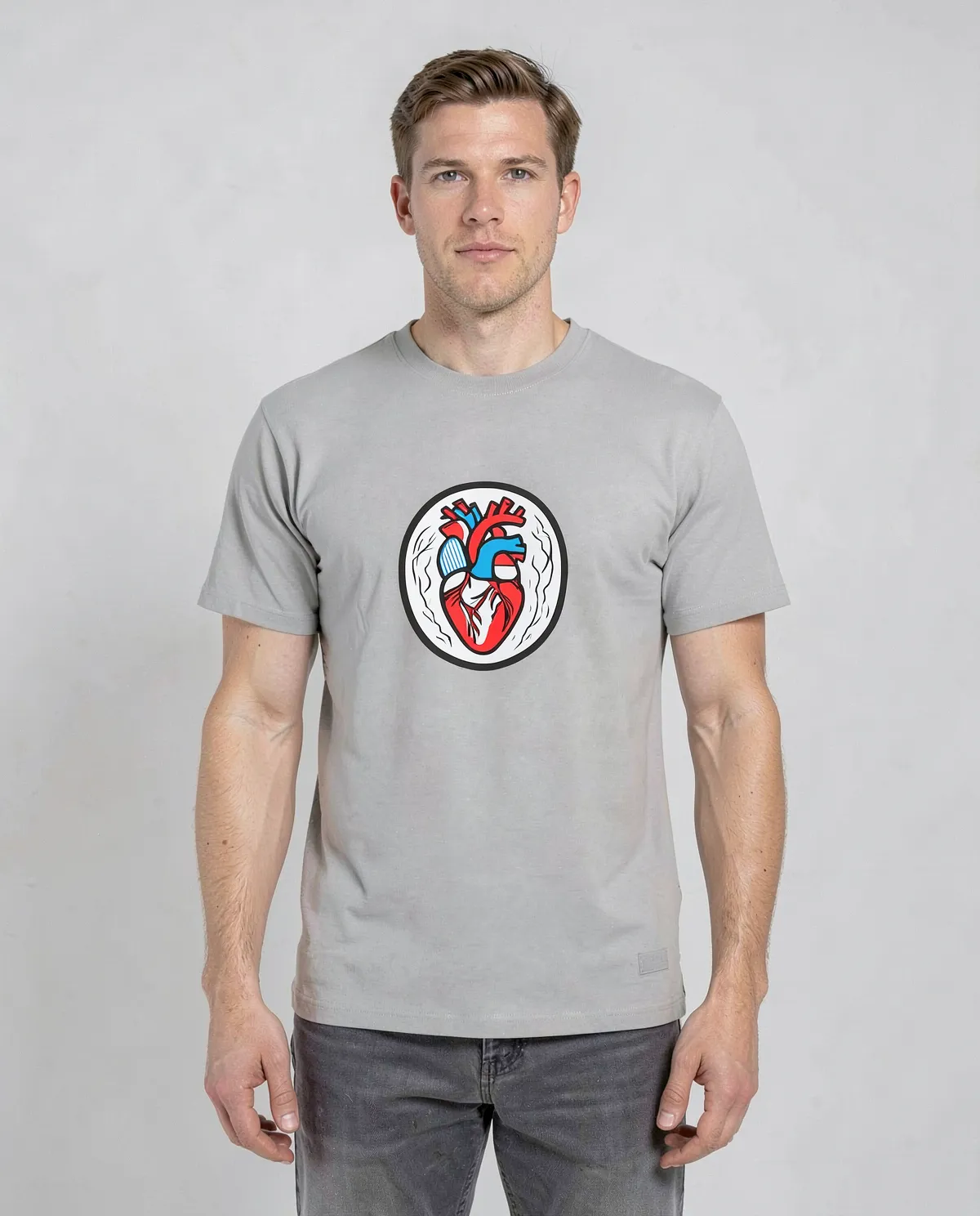 Grey T-Shirt with Unique Geometric Pattern 0