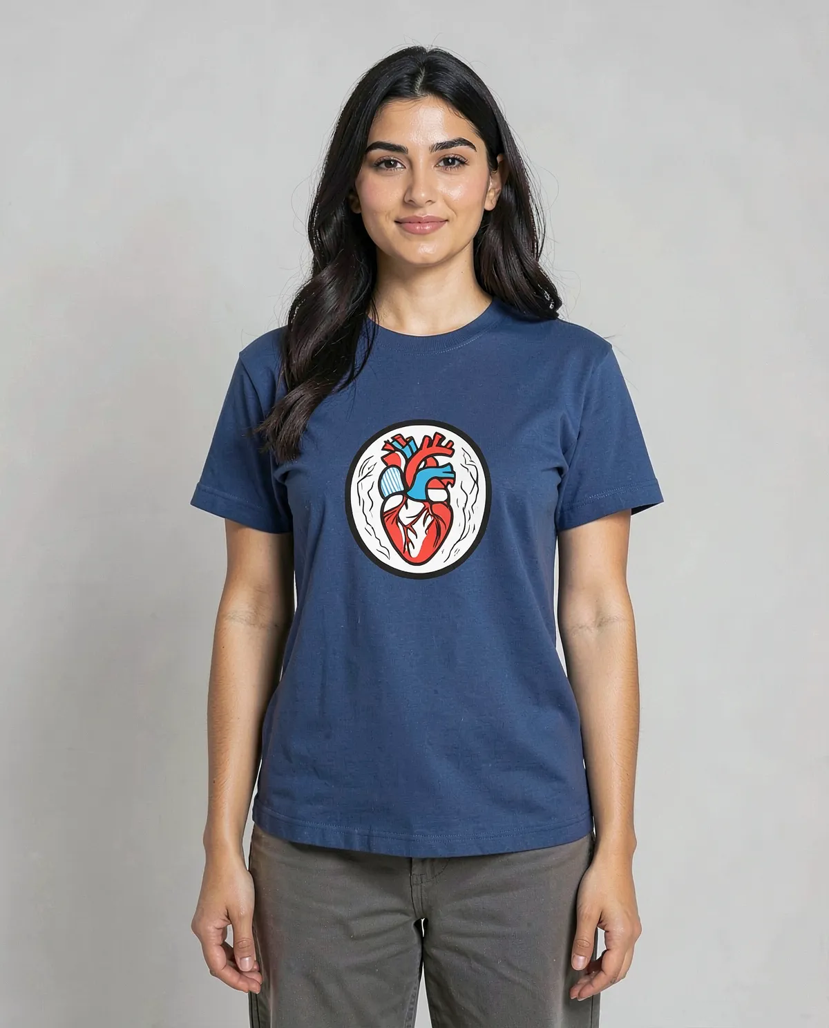 Blue Organic Cotton T‑Shirt with Modern Fit