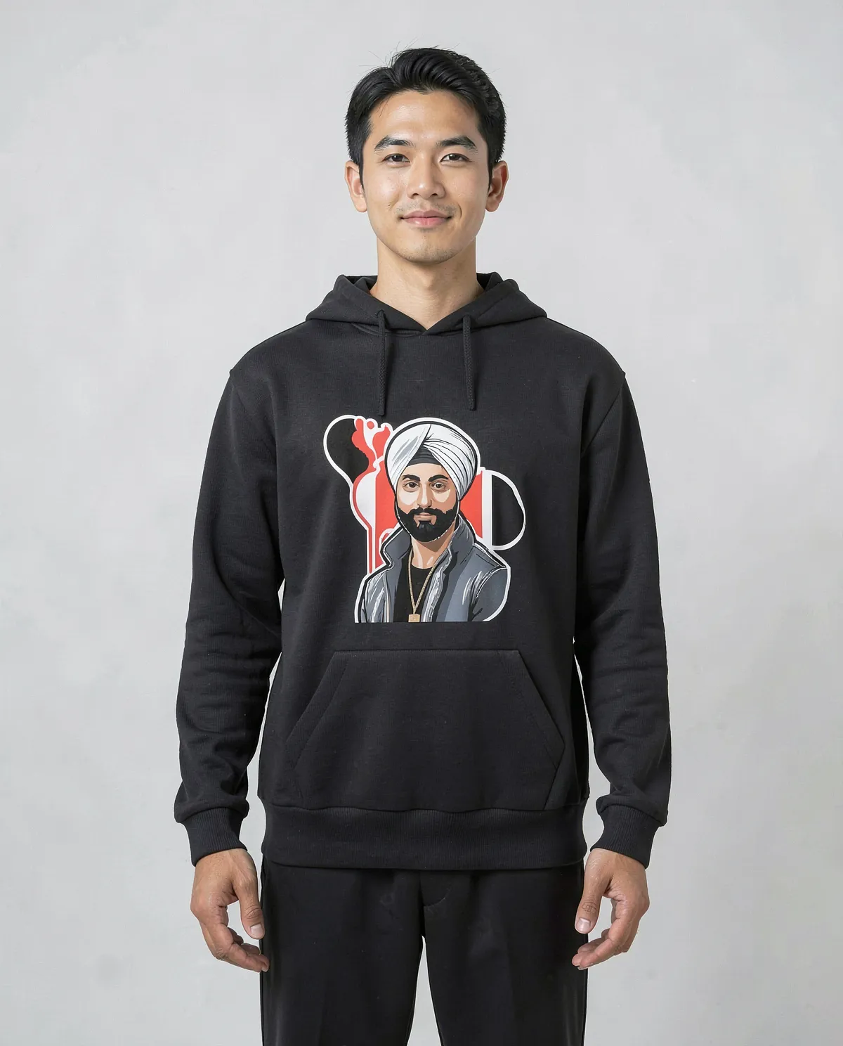 Black Unisex Organic Cotton Sweatshirt – Smooth Print Surface 0